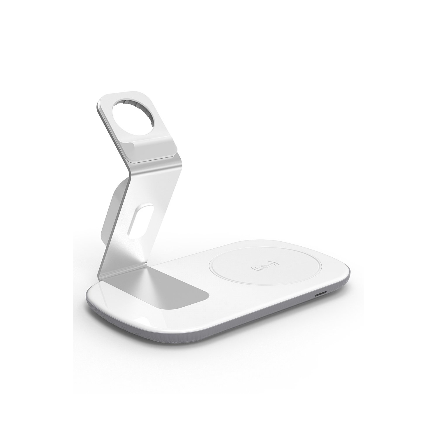 LAX QIDOCK-WHT Wireless Charging Dock Qi Wireless Charging Pad & Apple Watch Dock - White
