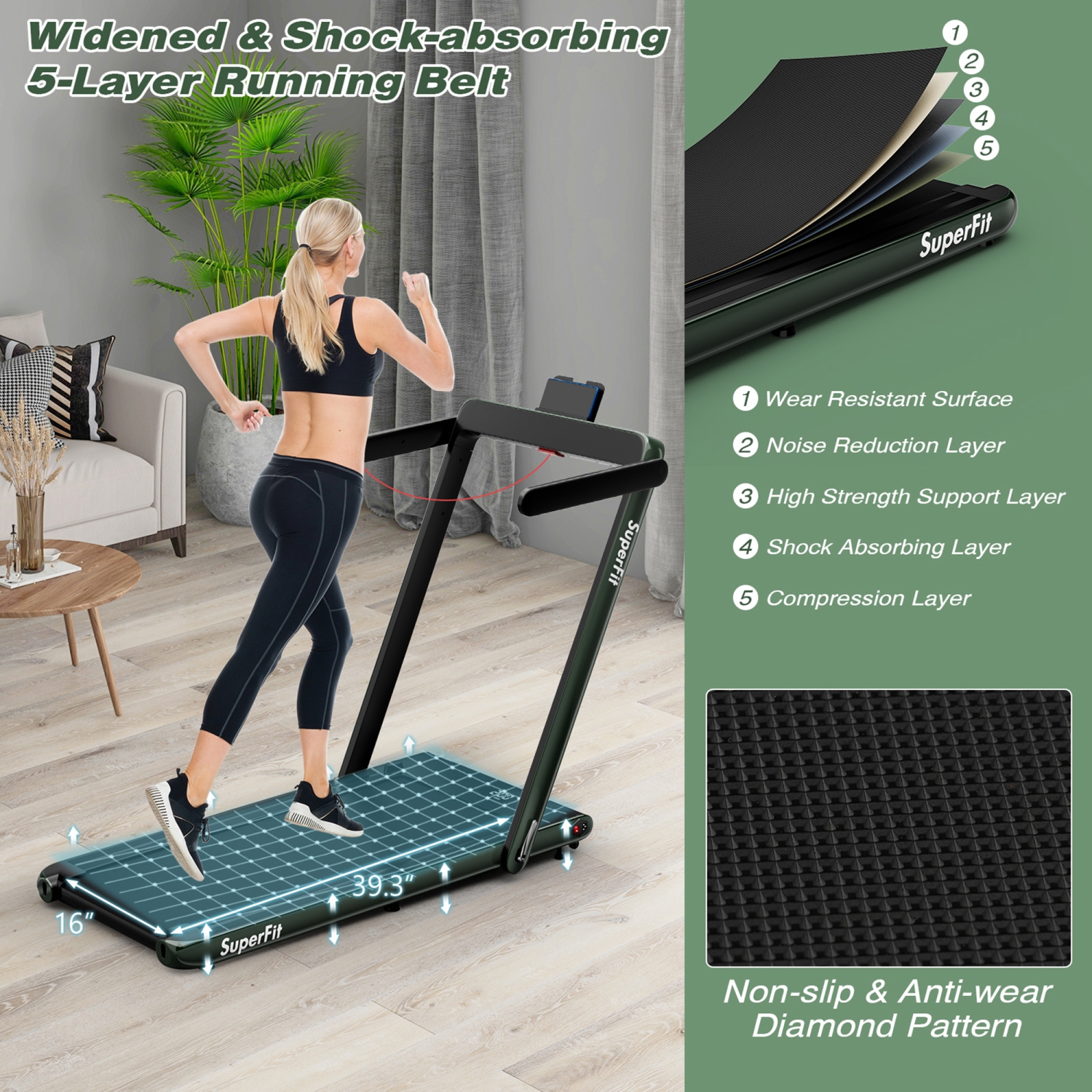 Tapis roulant motorisé pliable sous le bureau Tapis roulant électrique Télécommande APP