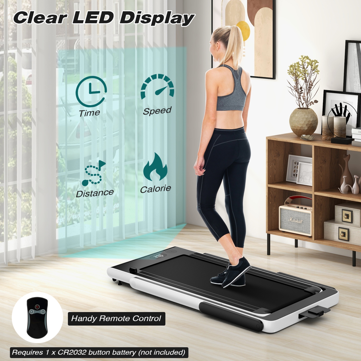 Tapis roulant motorisé pliable sous le bureau Tapis roulant électrique Télécommande APP