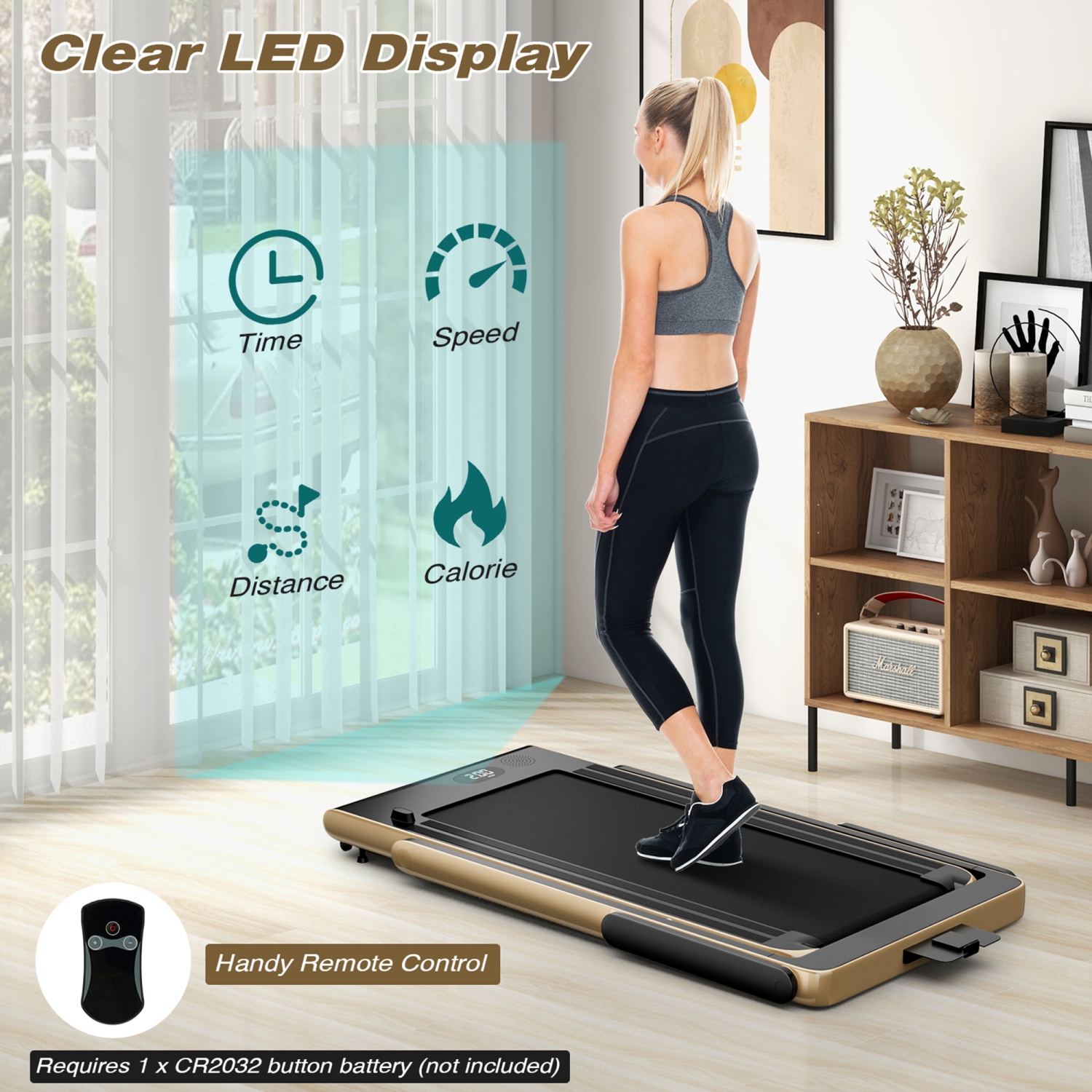 Tapis roulant motorisé pliable sous le bureau Tapis roulant électrique Télécommande APP