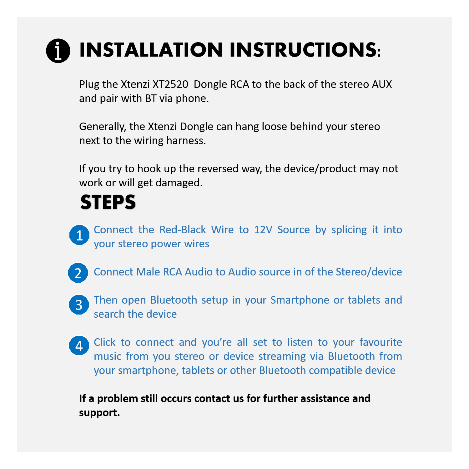 Adaptateur auxiliaire RCA sans fil de 12 V Xtenzi pour VUS de bateau stéréo de voiture