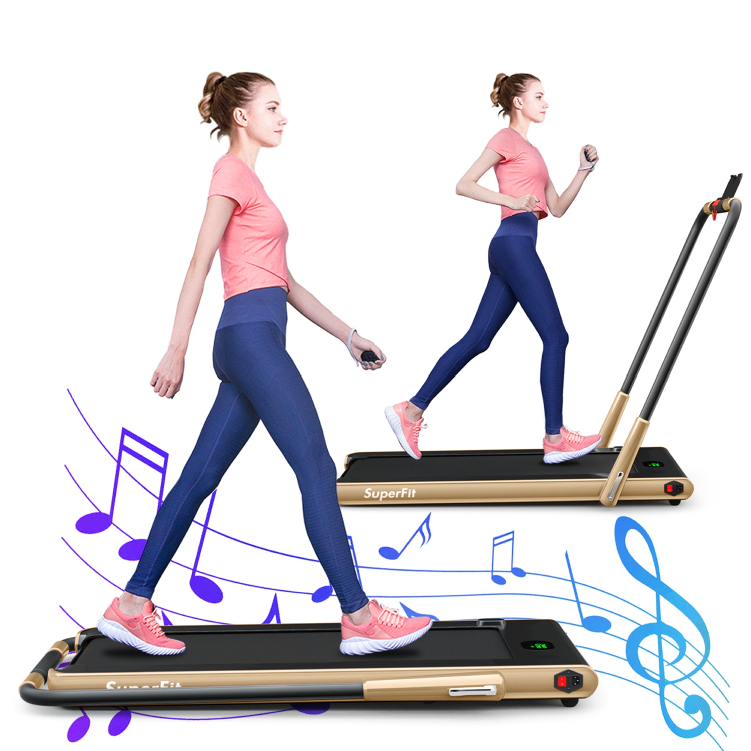 Gymax 2.25HP Under Desk Electric Pad Treadmill Running Machine w/ APP