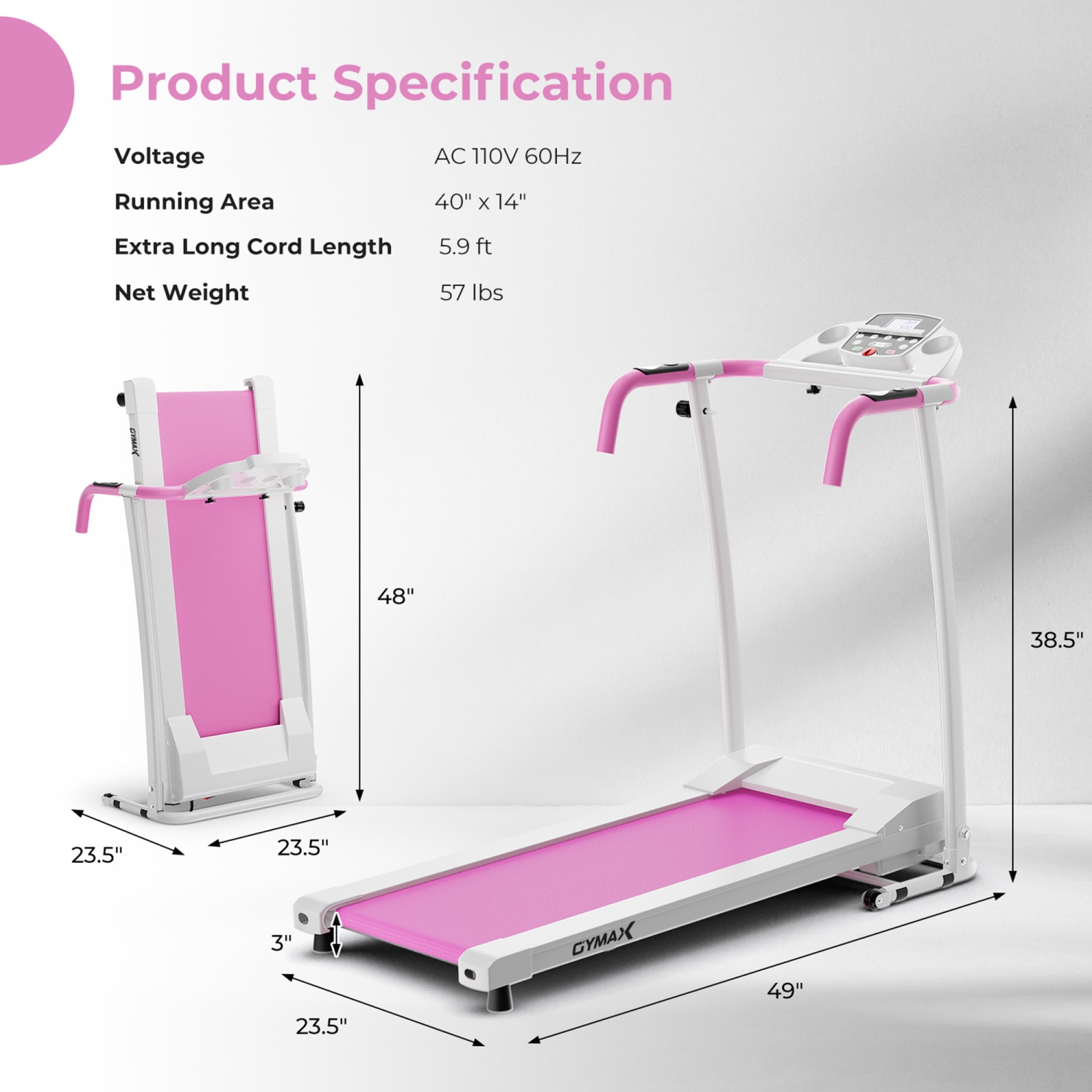Gymax Tapis de Course Électronique Pliable 800 W