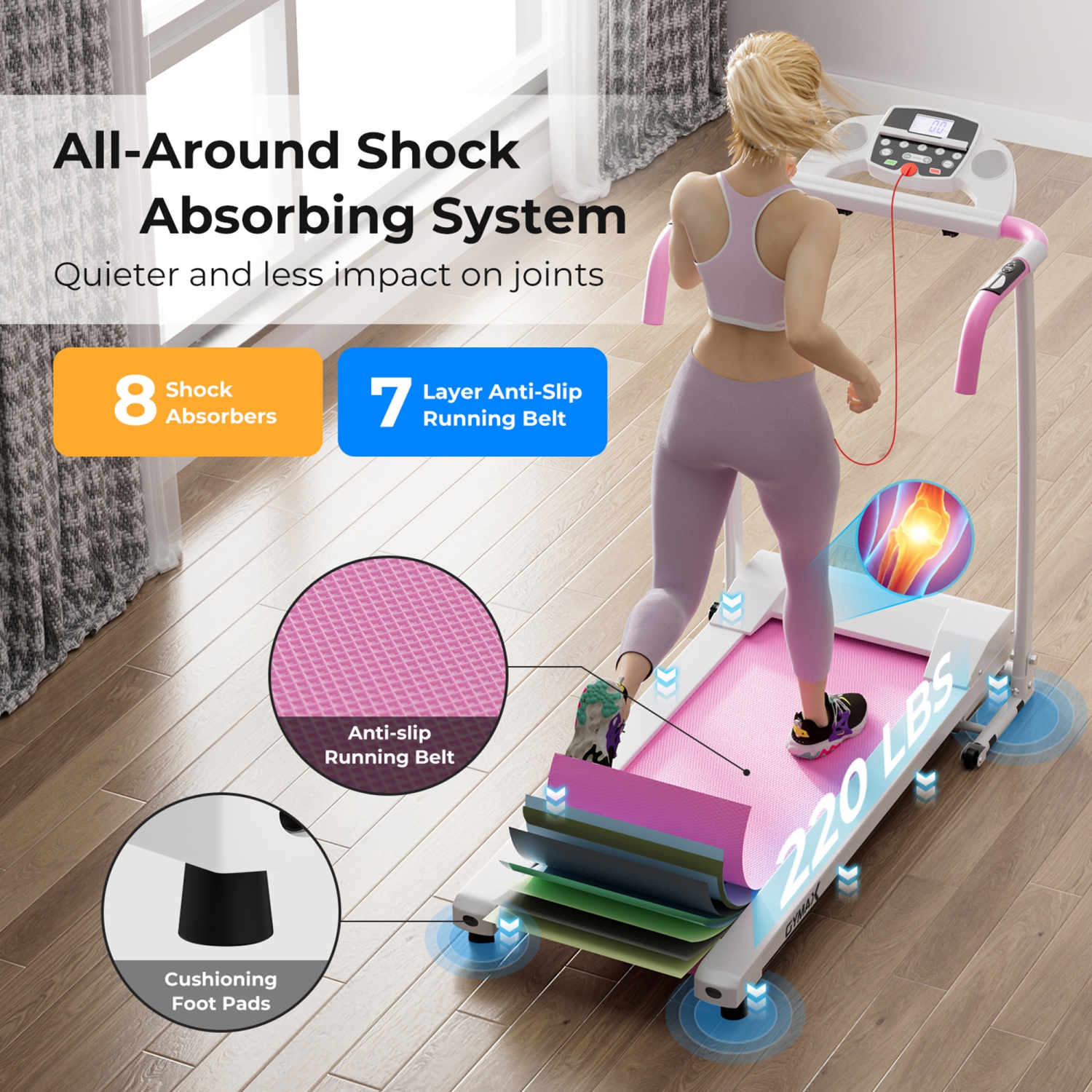 Gymax Tapis de Course Électronique Pliable 800 W