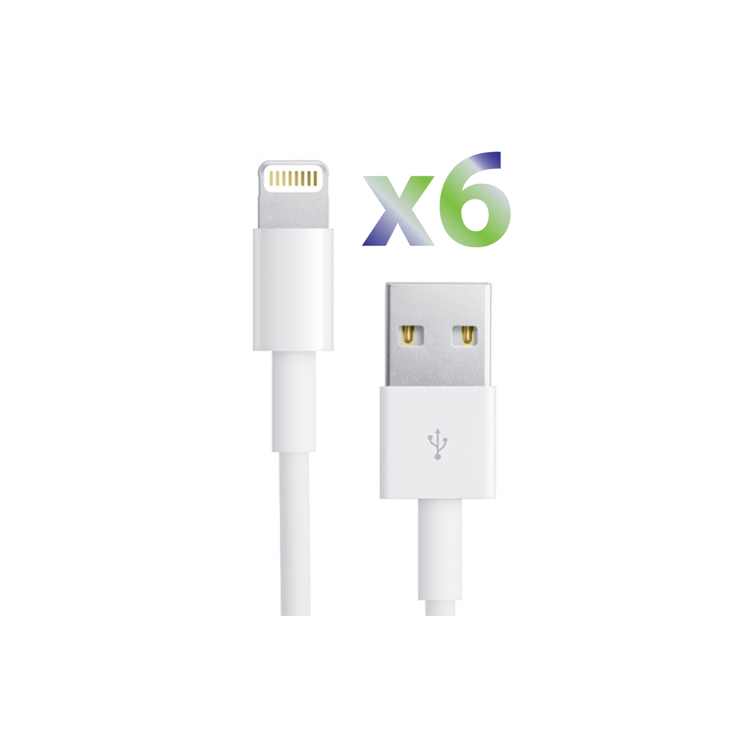 Câble Lightning USB blanc de 1 m d’Exian, paq./6