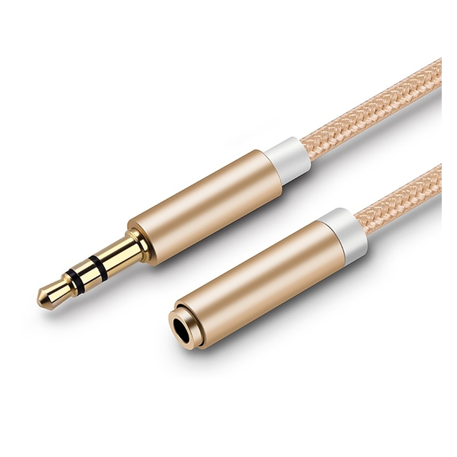 Câble de rallonge auxiliaire en nylon tressé de 1 m doré d’Exian