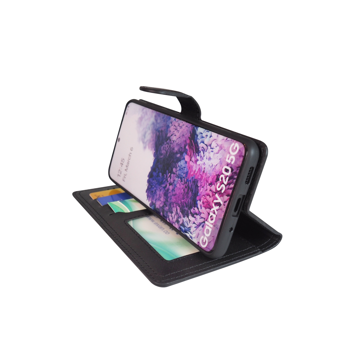 Portefeuille en similicuir en polyuréthane d’Exian noir pour Galaxy S20 2020 de Samsung