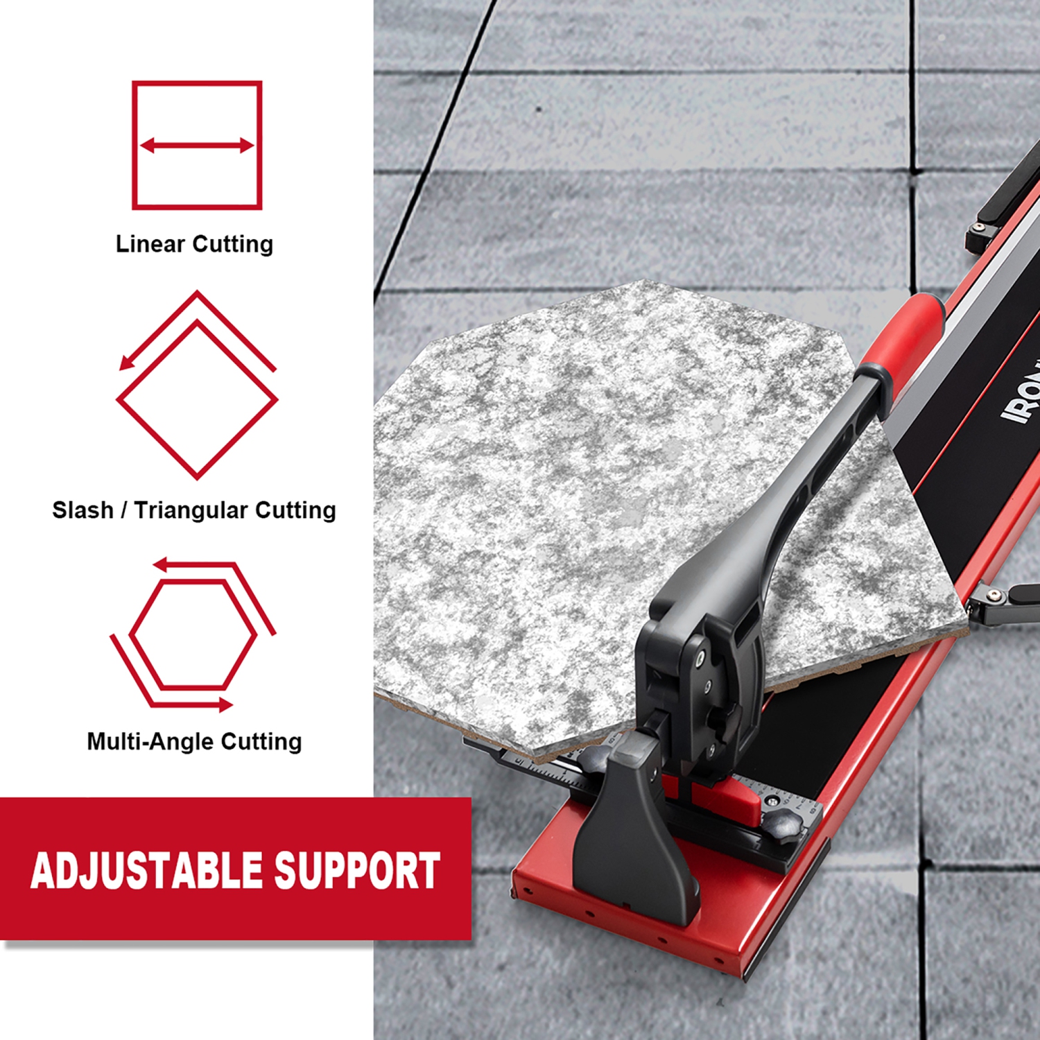 IronMax 48'' Manual Tile Cutter Porcelain Cutter Machine Tungsten Carbide Cutting Wheel