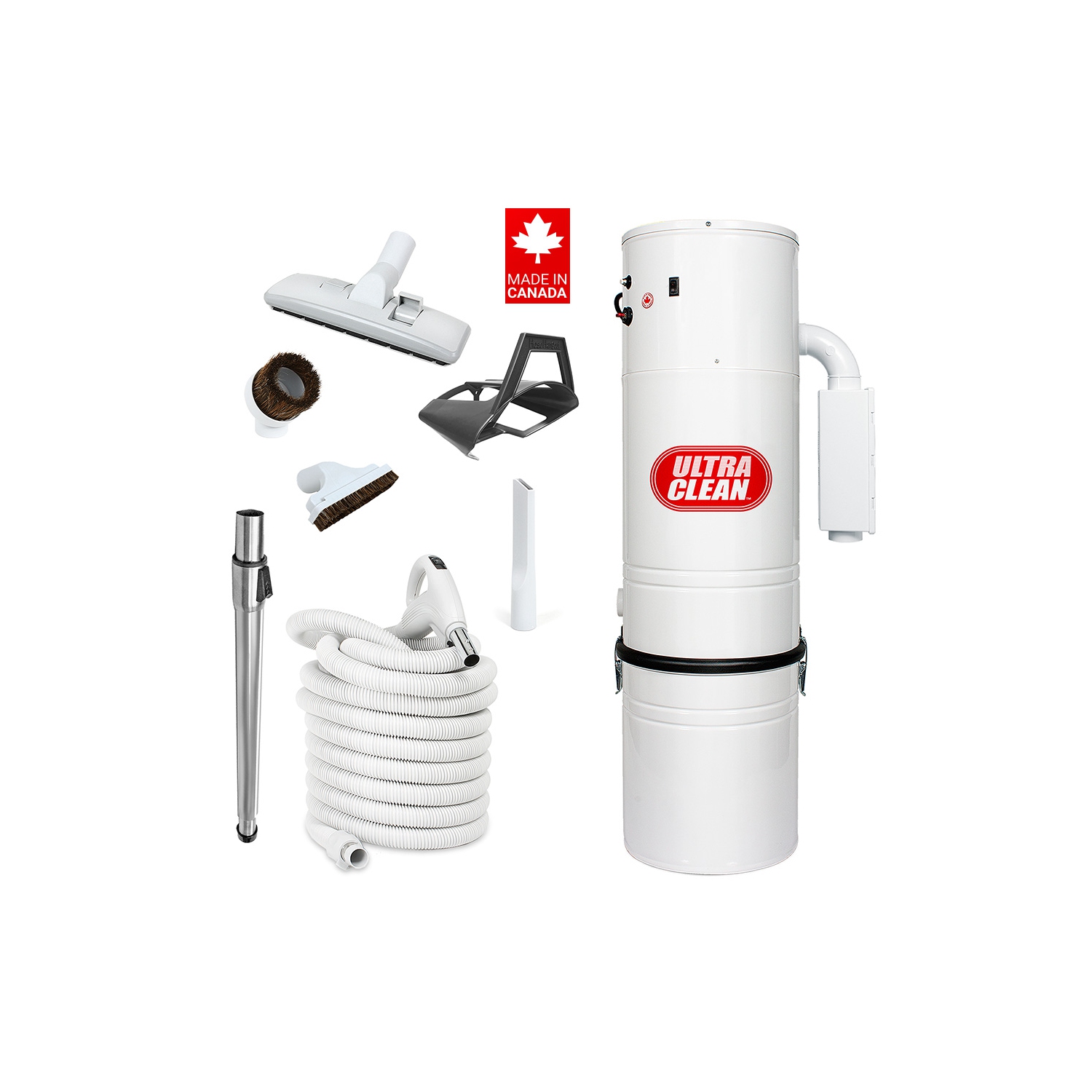 Ultra Clean SC200 Central Vacuum Package, Tangential Bypass Motor up to 7,500 sq. ft. Deluxe Hose and Accessories Ideal for Hardwood, Laminate, Tile