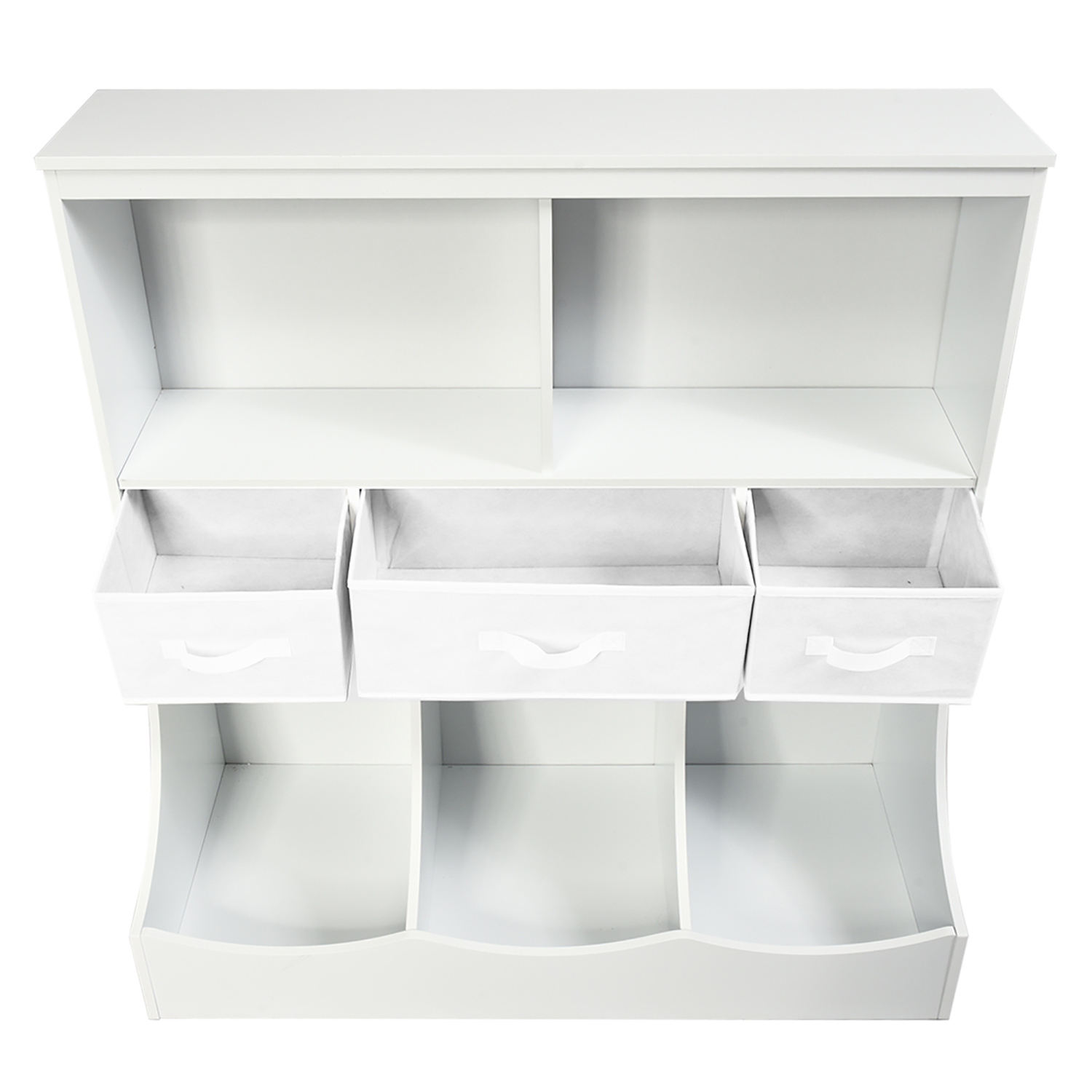 Costway Freestanding Combo Shelf Cubby Bin W/3 Baskets