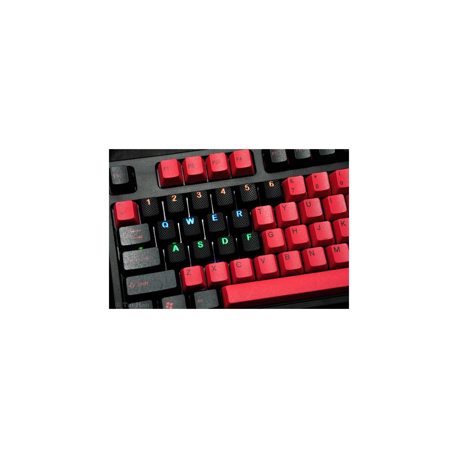 Tai-Hao Rubber Keycap set - Black - 18 pcs