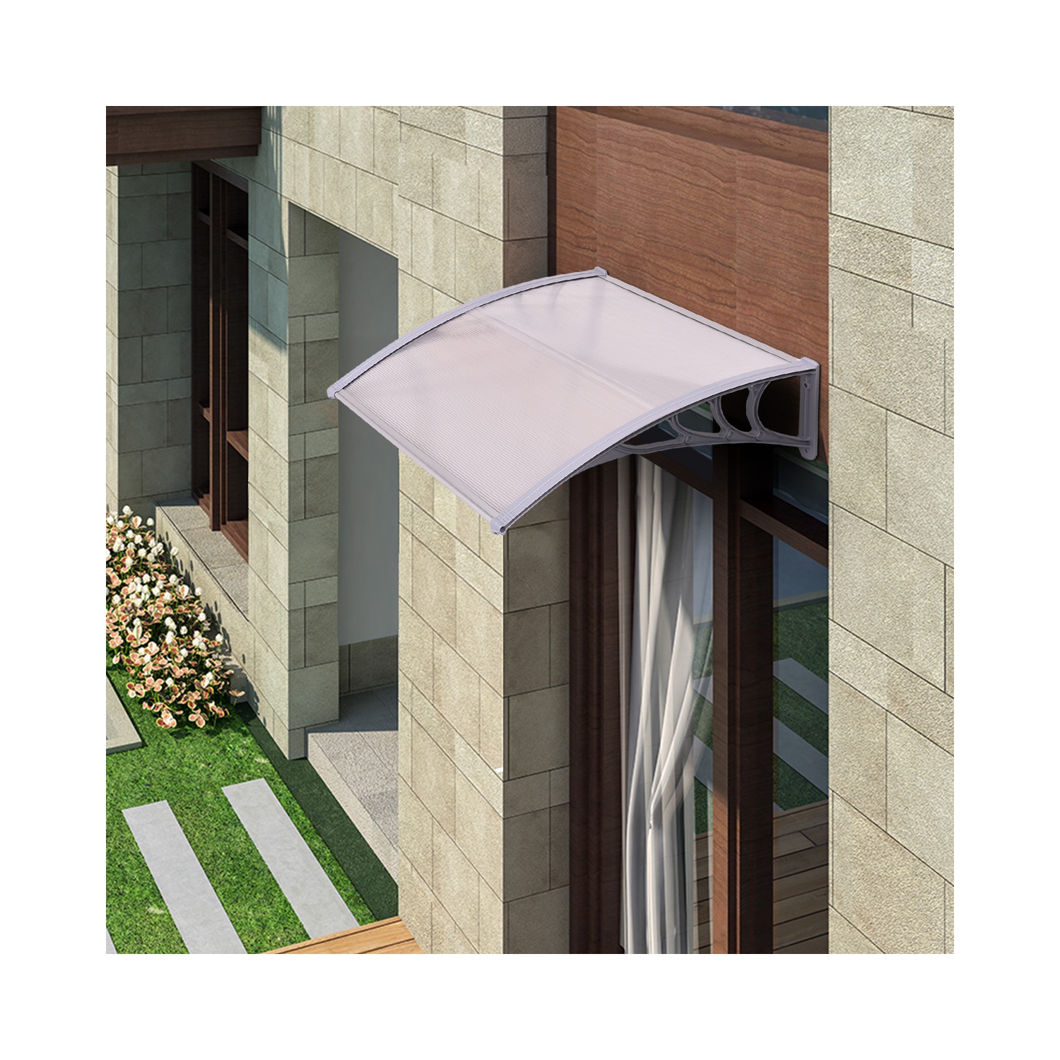 Porte d'auvent de fenêtre de 40 x 40&nbsp;po de Costway; Porte avant extérieure