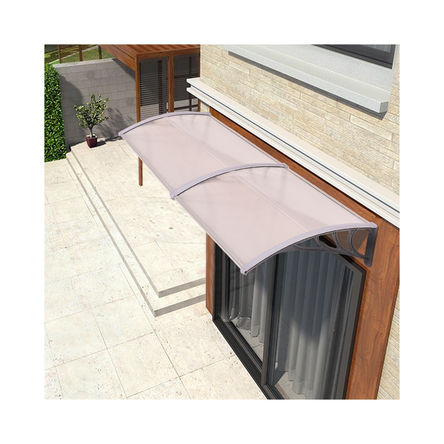 Porte d'auvent de fenêtre de 40 x 40&nbsp;po de Costway; Porte avant extérieure