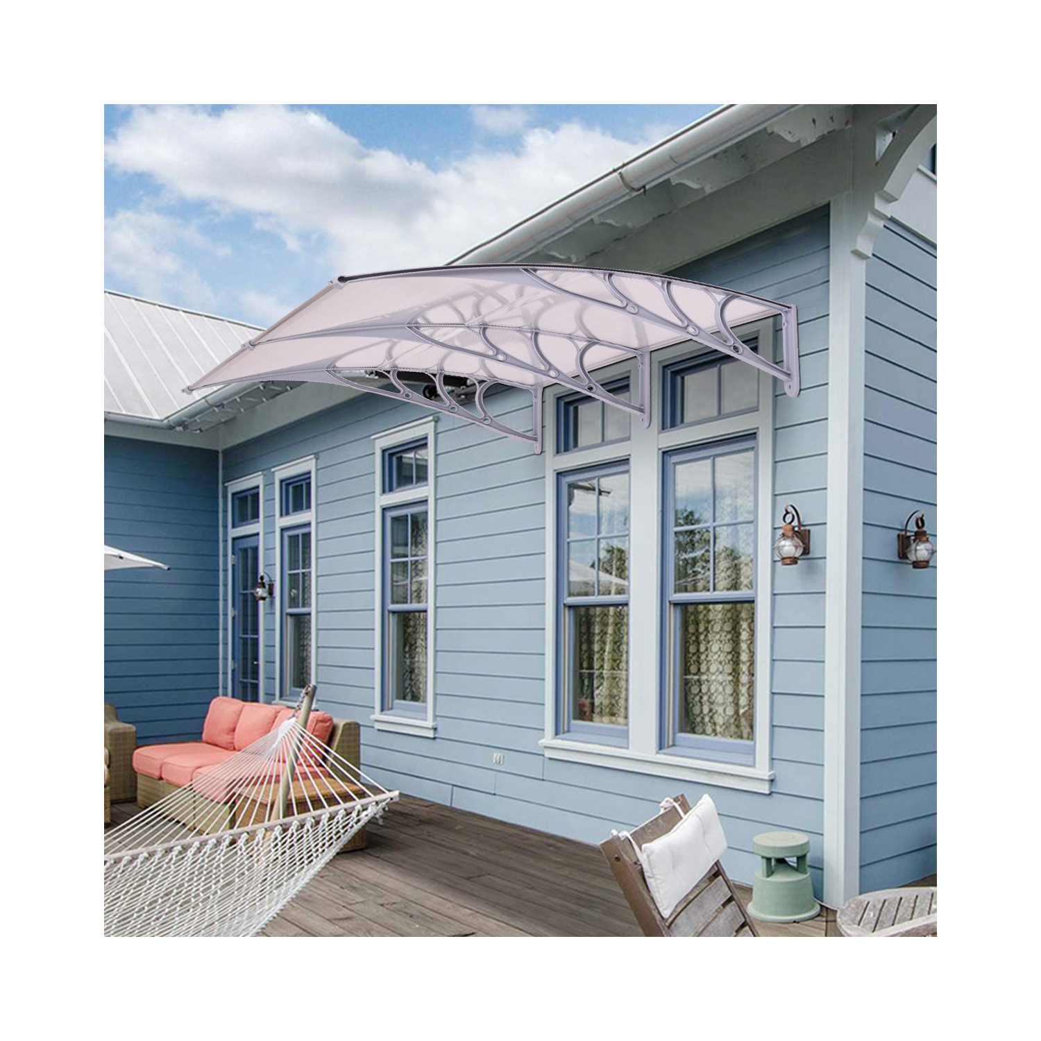 Porte d'auvent de fenêtre de 40 x 40&nbsp;po de Costway; Porte avant extérieure