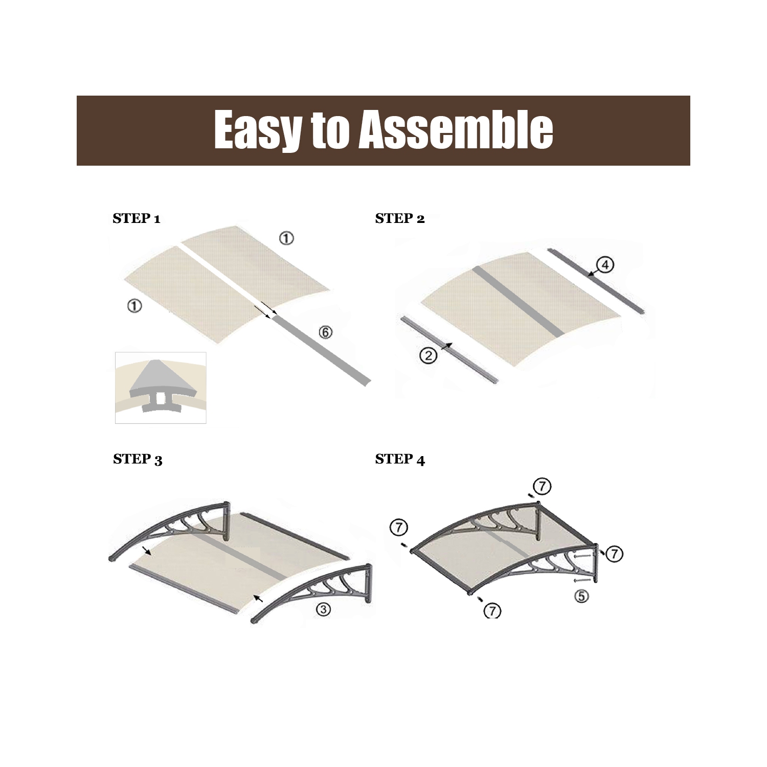 Porte d'auvent de fenêtre de 40 x 40&nbsp;po de Costway; Porte avant extérieure