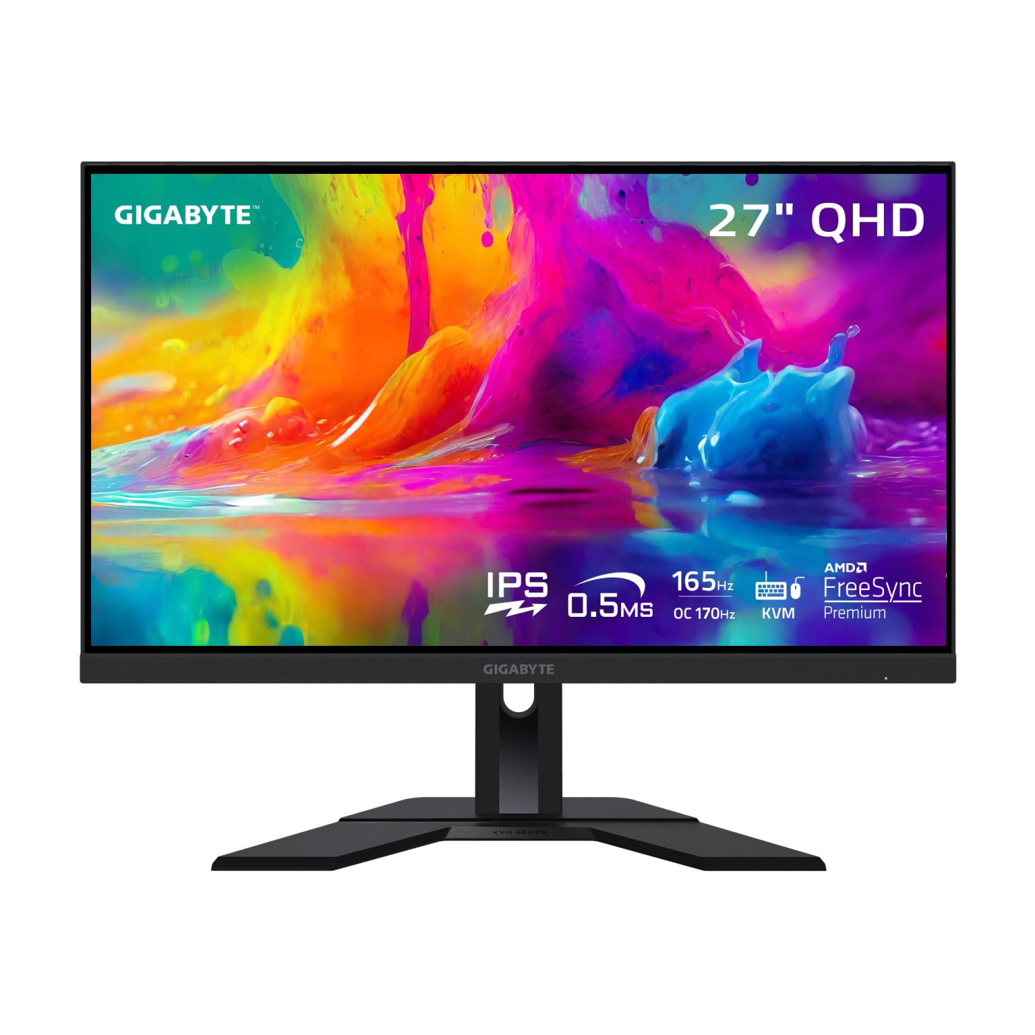 GIGABYTE M27Q 27" 165Hz 1440P -KVM Gaming Monitor, 2560 x 1440 SS IPS Display, 0.5ms (MPRT) Response Time