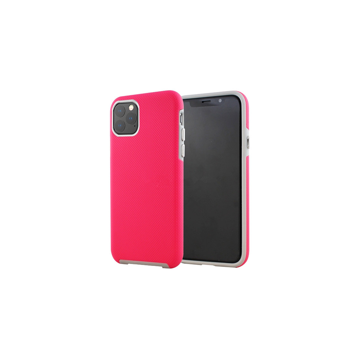 【CSmart】 Slim Fitted Hybrid Hard PC Shell Shockproof Scratch Resistant Case Cover for iPhone 12 mini (5.4"), Hot Pink