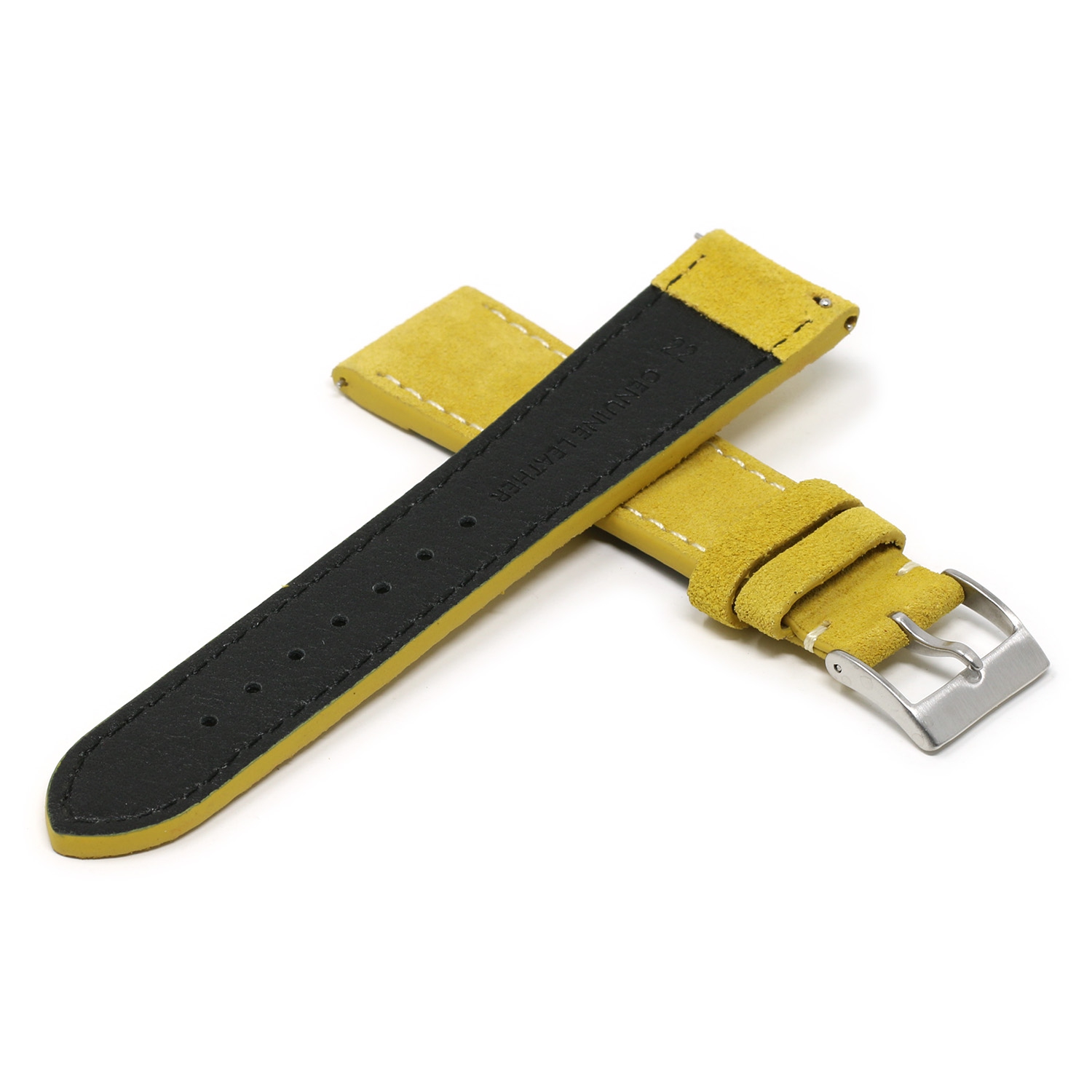StrapsCo Classic Suede Watch Band Strap for Samsung Galaxy Watch 3 - Long Length - 20mm - For 41mm Galaxy Watch3 - Yellow