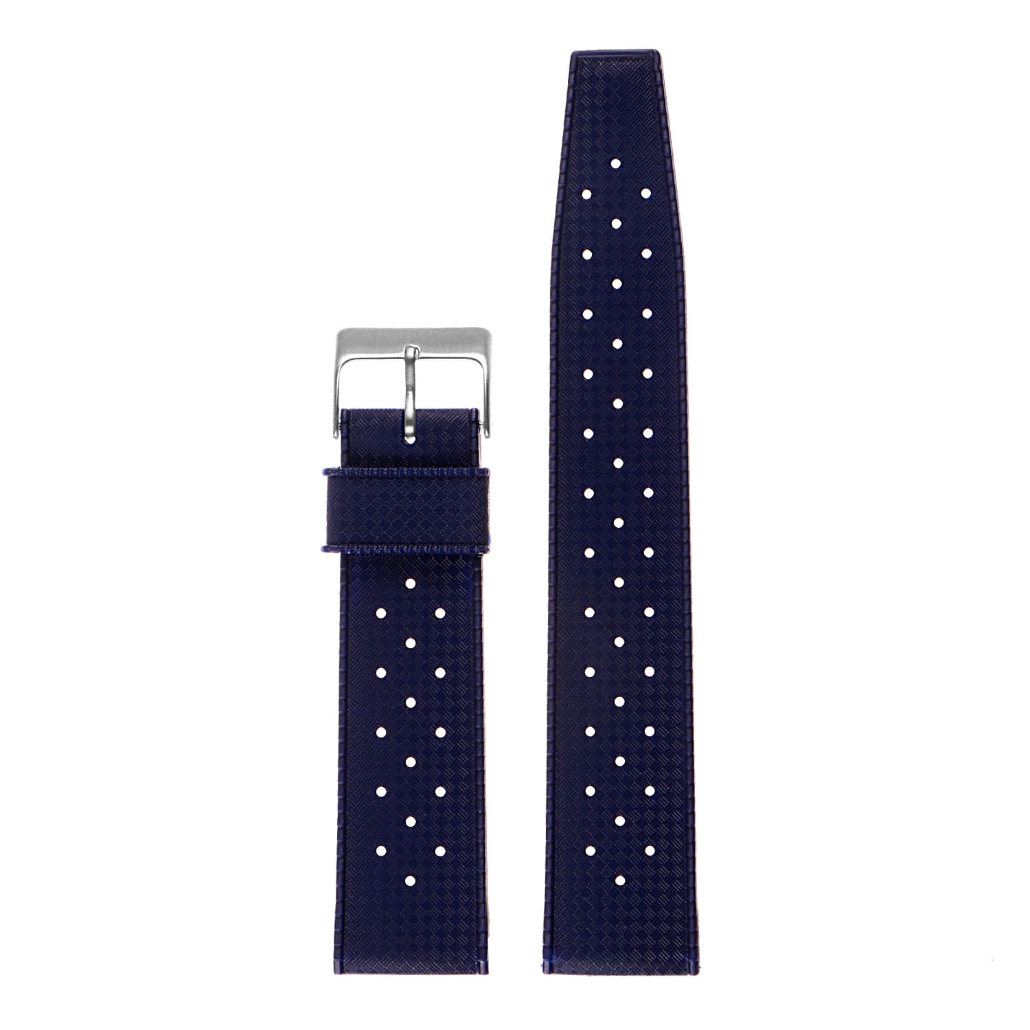 StrapsCo Vintage Style Perforated Rubber Rally Watch Band Strap for Samsung Galaxy Watch 3 - 20mm - For 41mm Galaxy Watch3 - Navy Blue