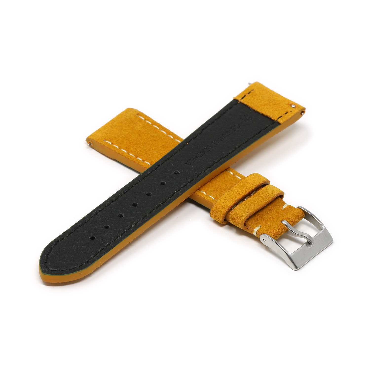StrapsCo Classic Suede Watch Band Strap for Samsung Galaxy Watch 3 - Standard Length - 22mm - For 45mm Galaxy Watch3 - Orange