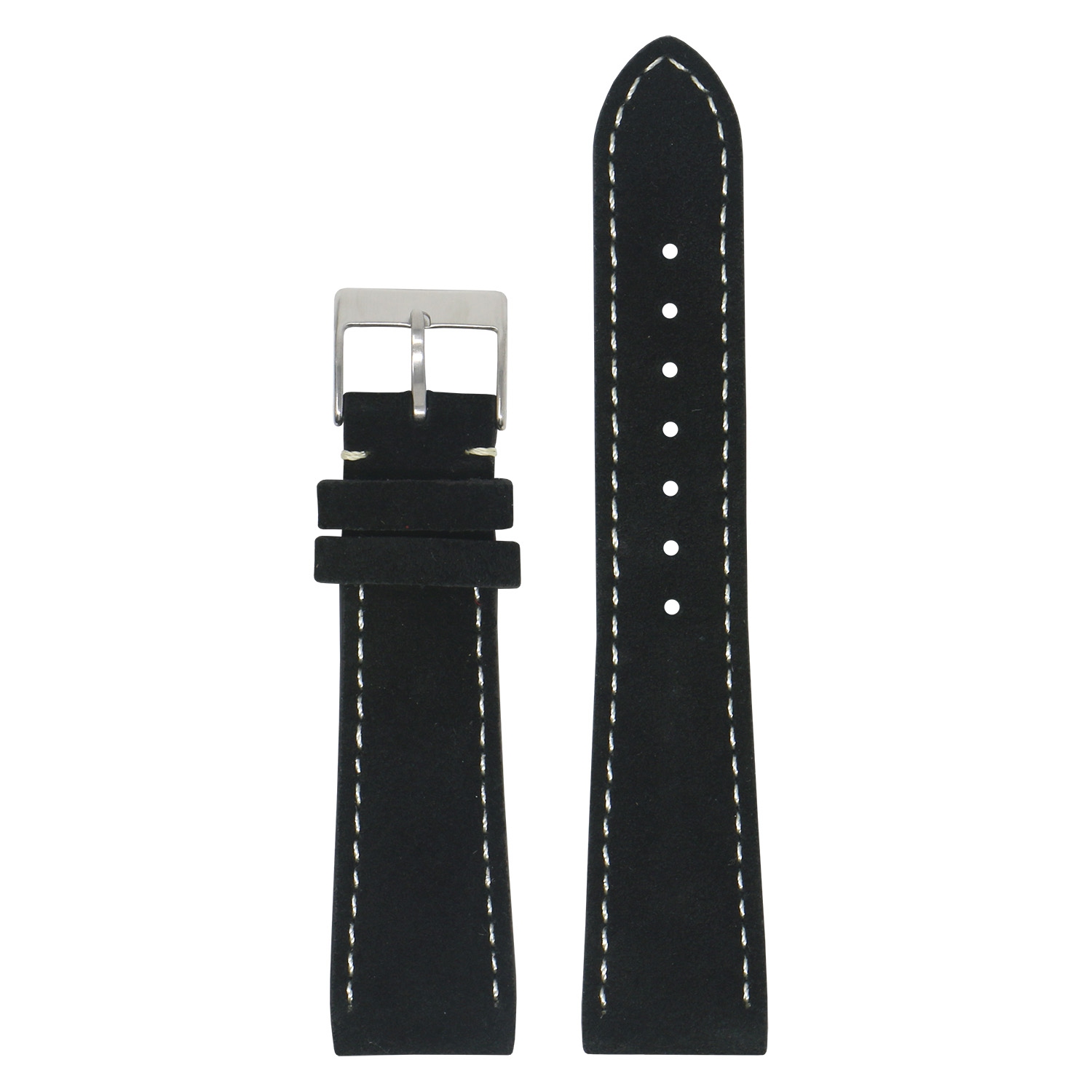 StrapsCo Classic Suede (Short, Standard, Long) Watch Band Strap for Samsung Galaxy Watch 3 - Short Length - 20mm - For 41mm Galaxy Watch3 - Black
