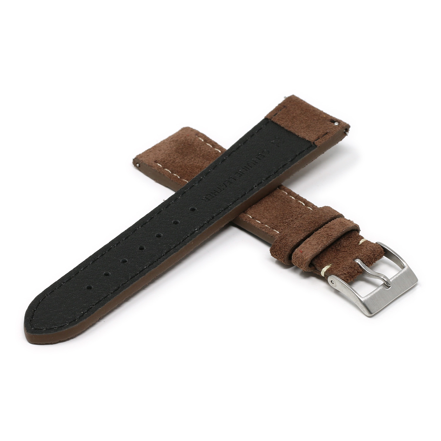 StrapsCo Classic Suede Watch Band Strap for Samsung Galaxy Watch 3 - Standard Length - 20mm - For 41mm Galaxy Watch3 - Brown