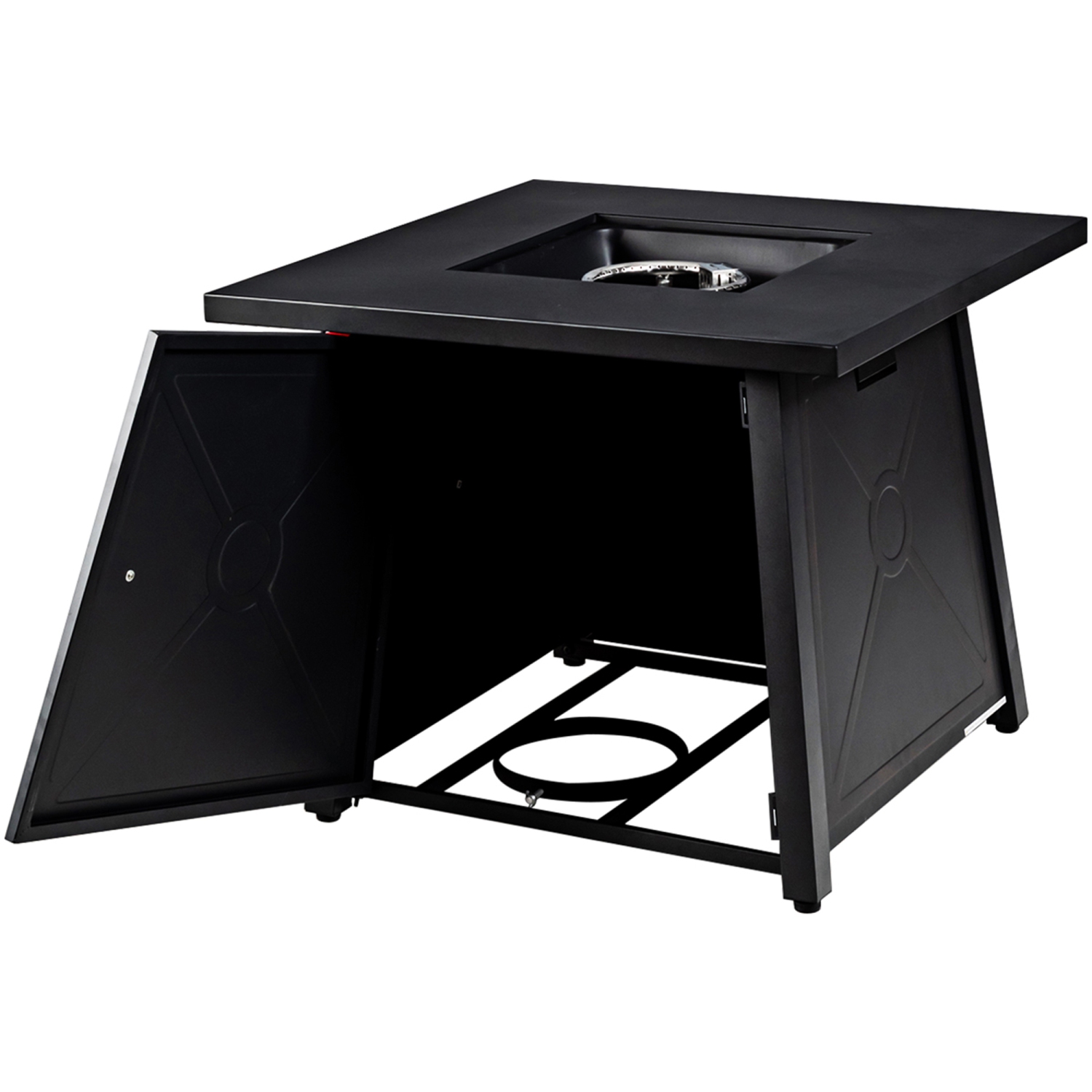 Gymax 30'' Square Gas Fire Pit Table Propane 50,000 BTU Patio Yard w/ Lava Rocks