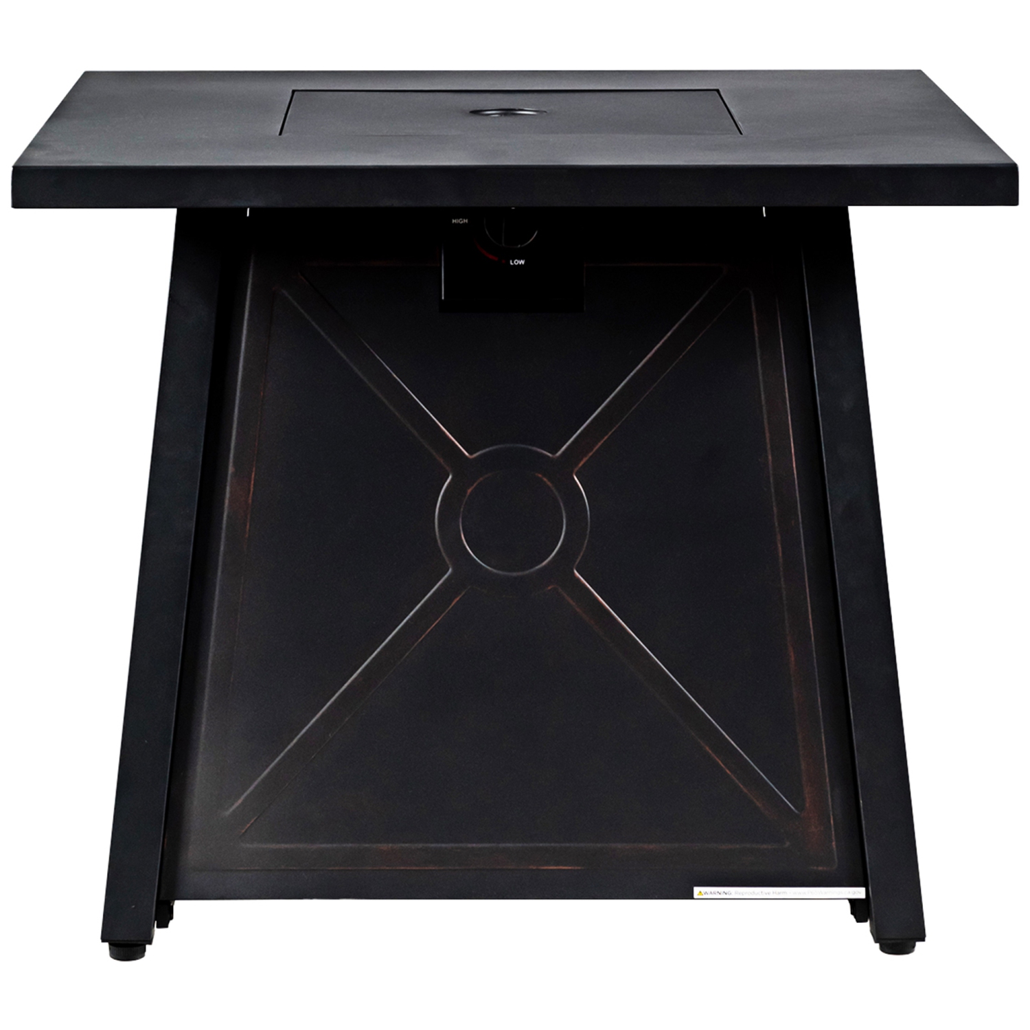 Gymax 30'' Square Gas Fire Pit Table Propane 50,000 BTU Patio Yard w/ Lava Rocks