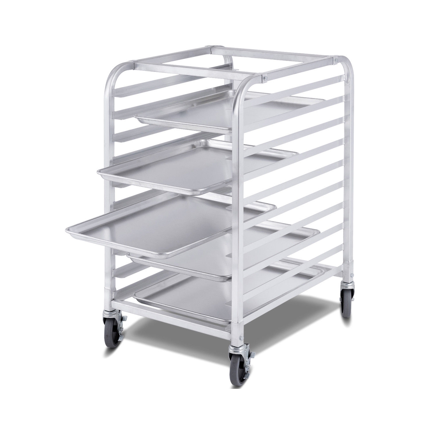 Costway 10 Sheet Aluminum Bakery Rack Commercial Cookie Bun Pan Kitchen w/ Wheel