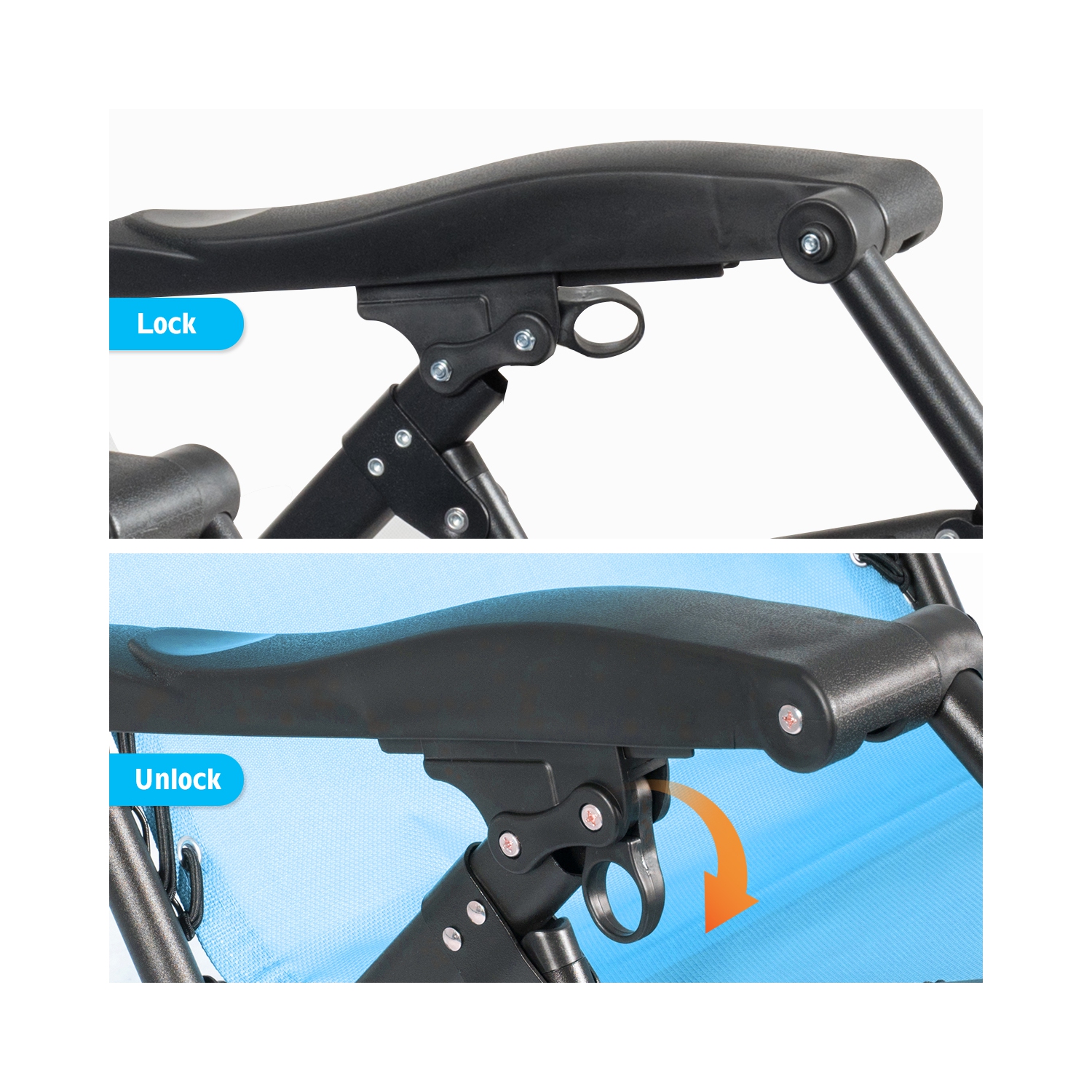 Costway Oversize Lounge Chair Patio Heavy Duty Folding Recliner Gray