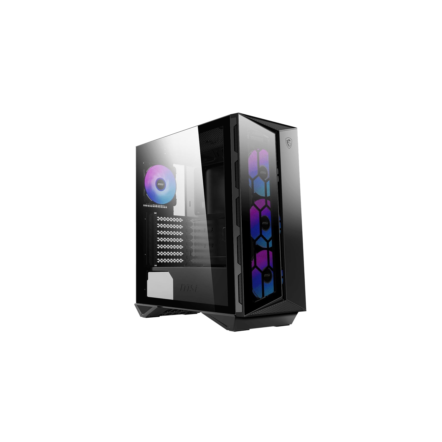 MSI MPG GUNGNIR 110R Mid-Tower PC Gaming Case – Tempered Glass Side Panel – RGB 120mm Fan – Liquid Cooling Support up to 360mm Radiator