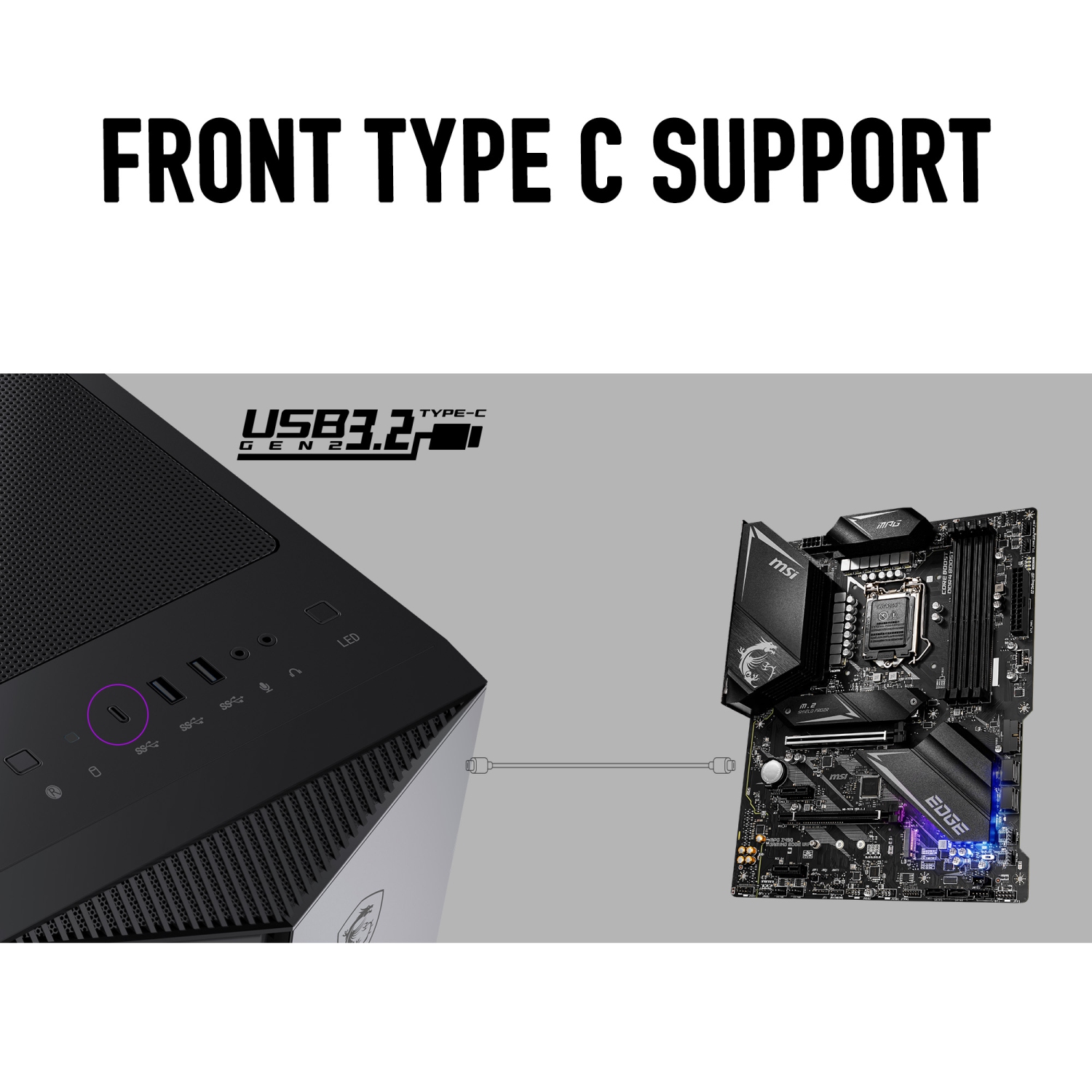 MSI MPG GUNGNIR 110R Mid-Tower PC Gaming Case – Tempered Glass Side Panel – RGB 120mm Fan – Liquid Cooling Support up to 360mm Radiator