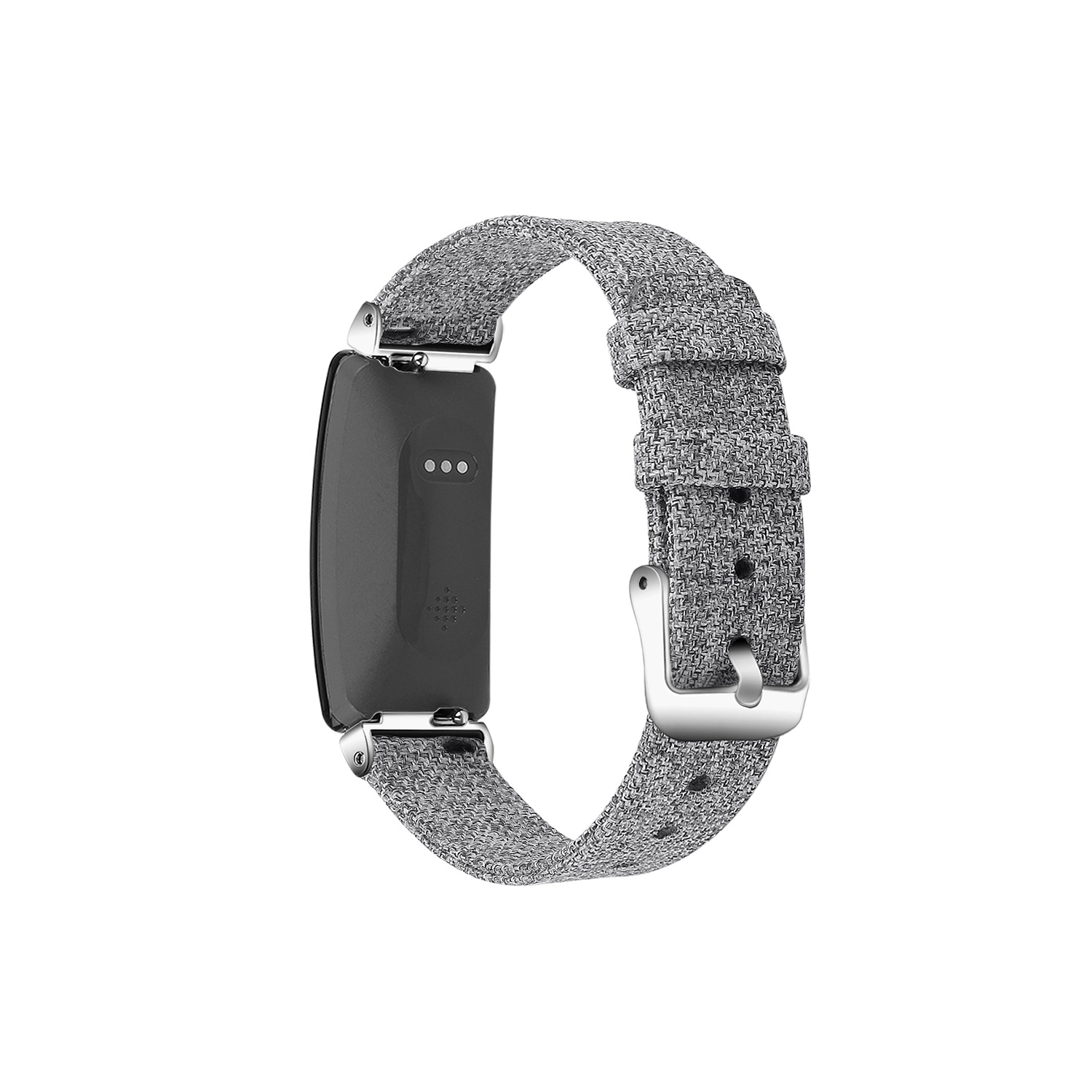 StrapsCo Canvas Watch Band Strap for Fitbit Inspire & Inspire HR - Short-Medium - Grey