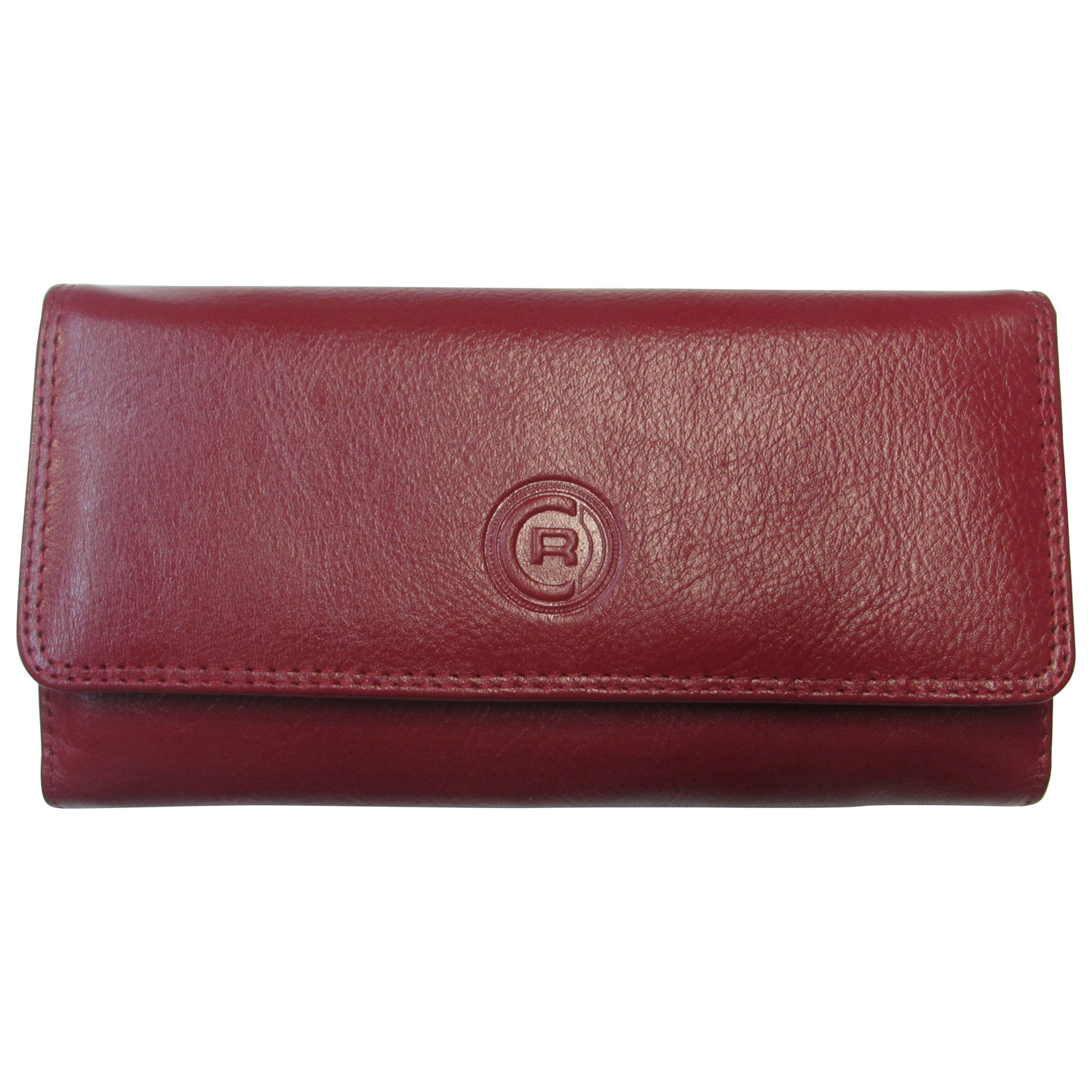 Club Rochelier Genuine Leather Wallet with Checkbook Holder - Red