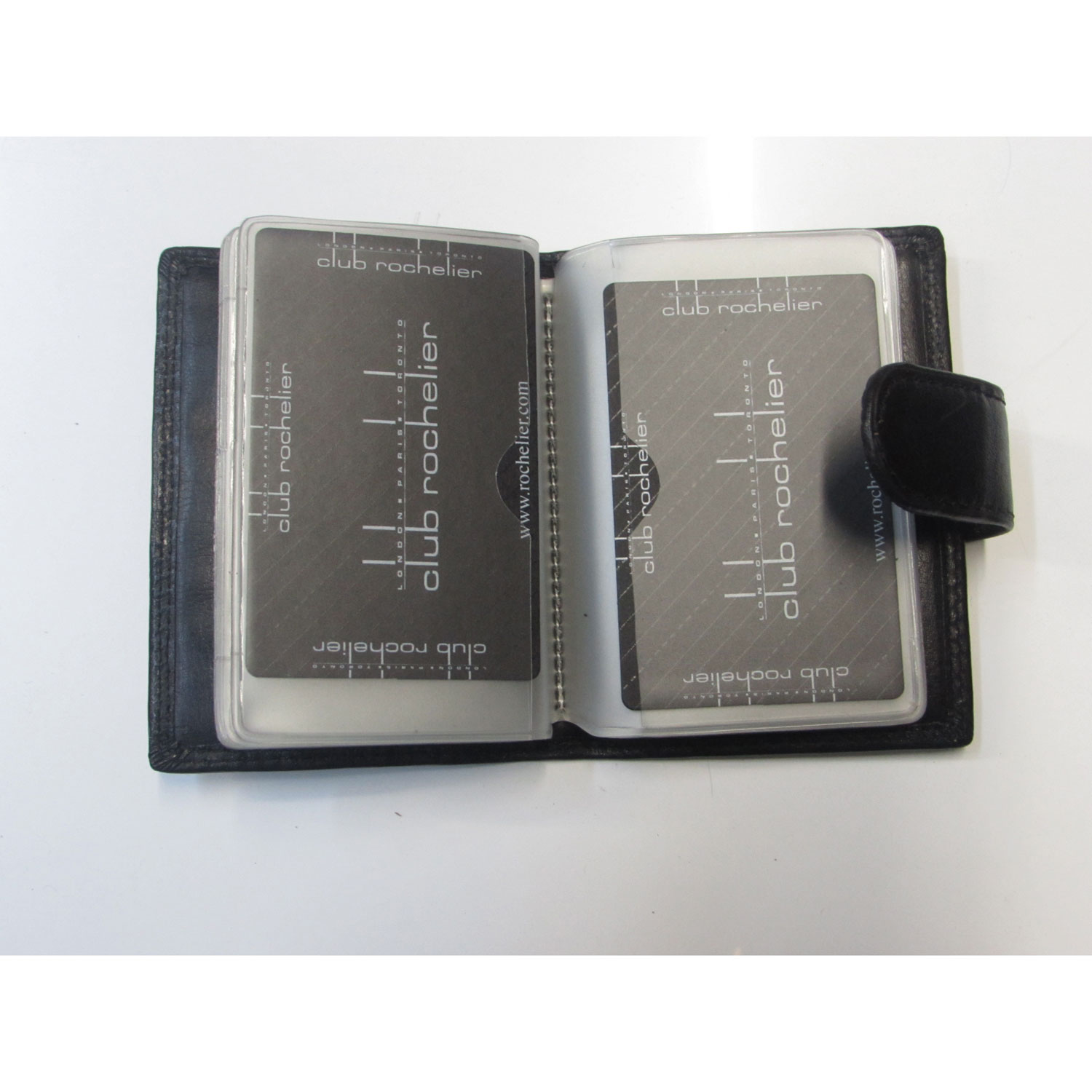Portefeuille avec fentes pour cartes géant en cuir véritable de Club Rochelier - Noir