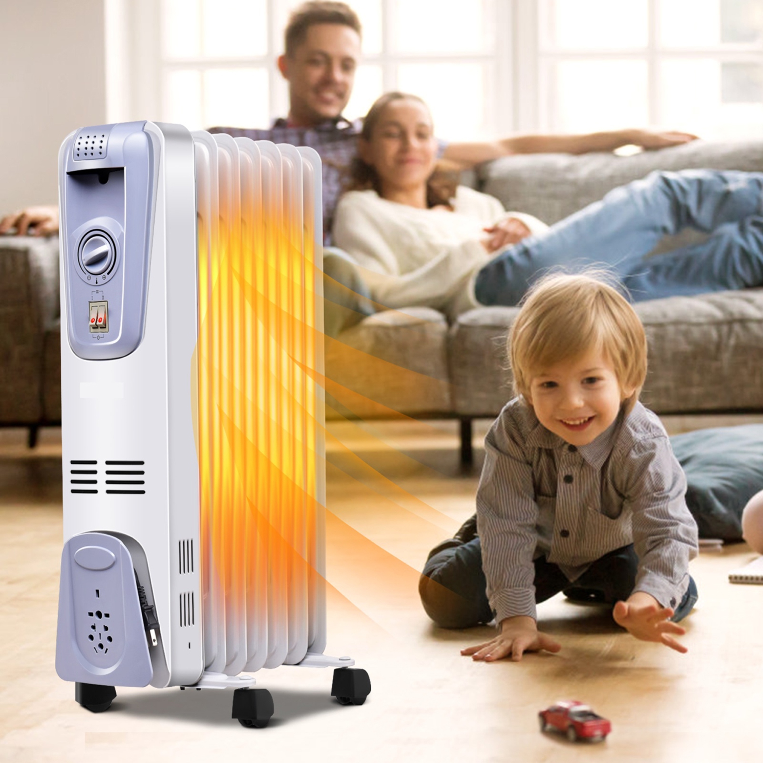 Radiateur à bain d’huile 1500W Gymax – Avec thermostat ajustable