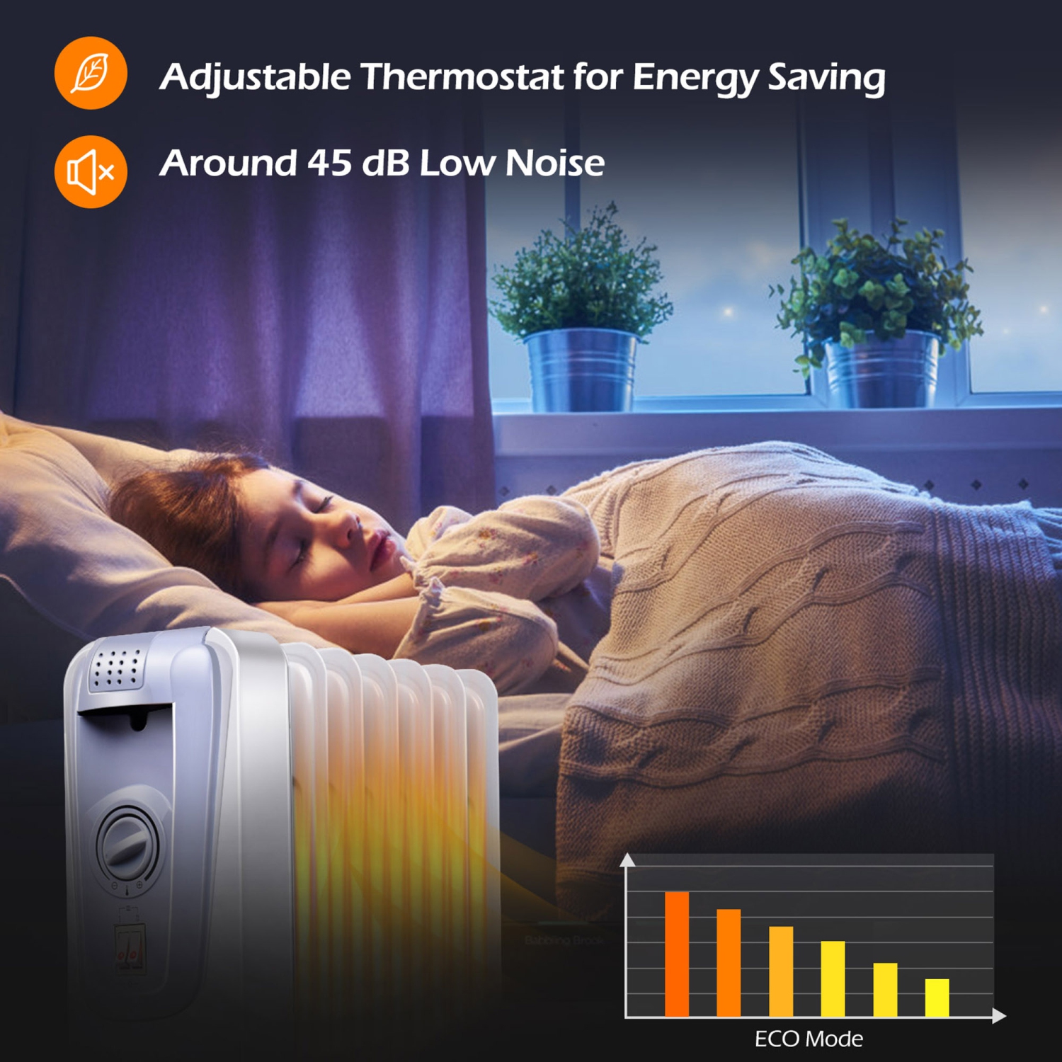 Radiateur à bain d’huile 1500W Gymax – Avec thermostat ajustable