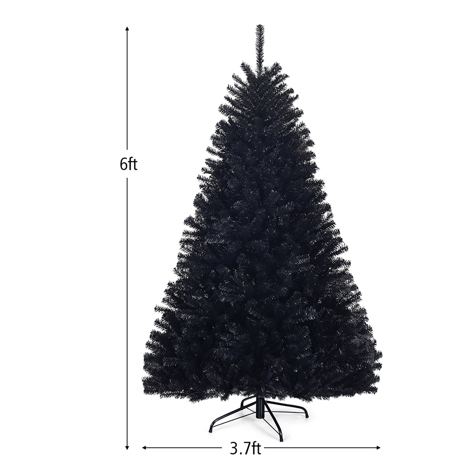 Costway Hinged Artificial Halloween Christmas Tree Full Tree w/ Metal Stand