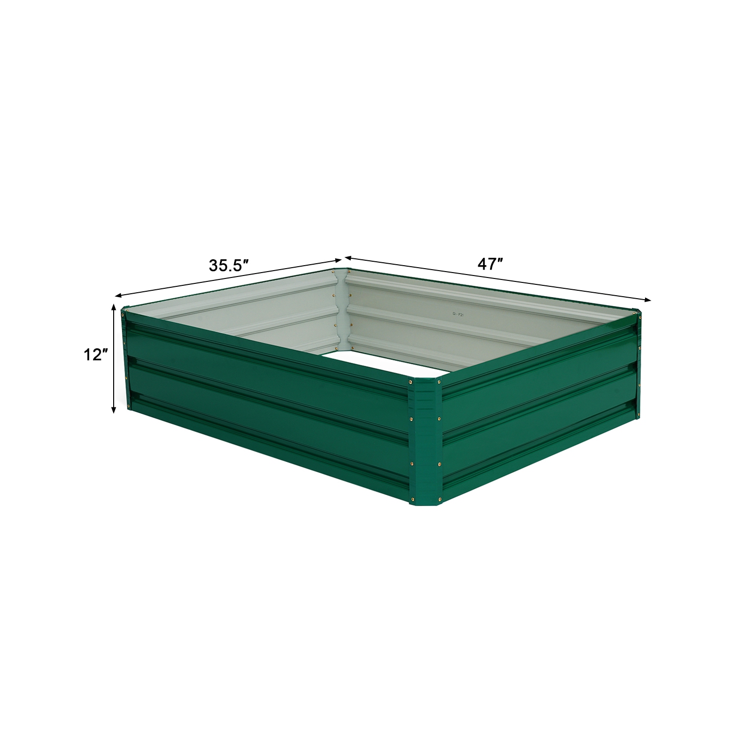 Costway 47"x35.5" Patio Raised Garden Bed Vegetable Flower Plant Dark Green New