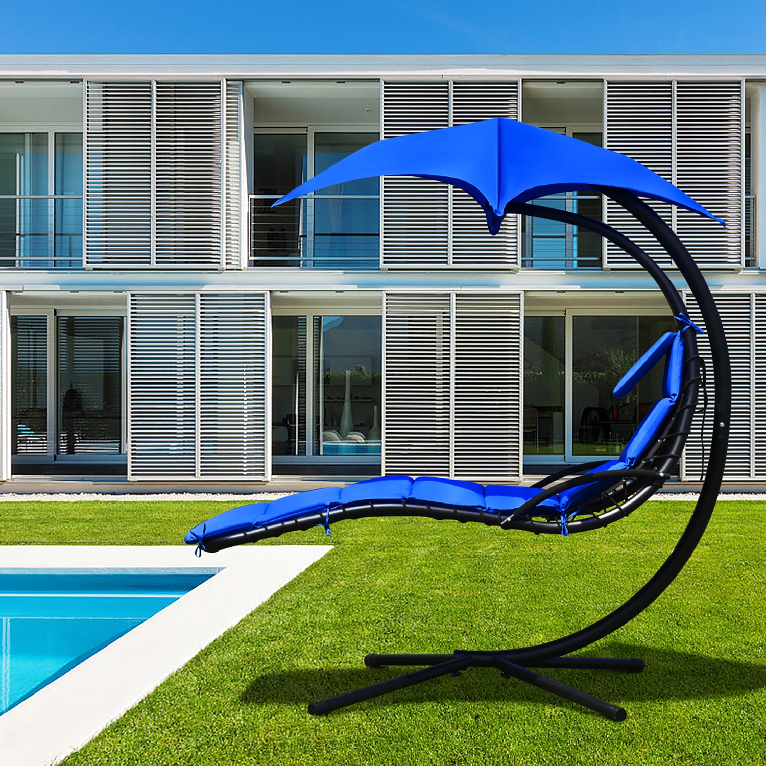 Marque Costway Hamac loveuse avec oreiller auvent suspendu, bain de soleil hamac suspendu