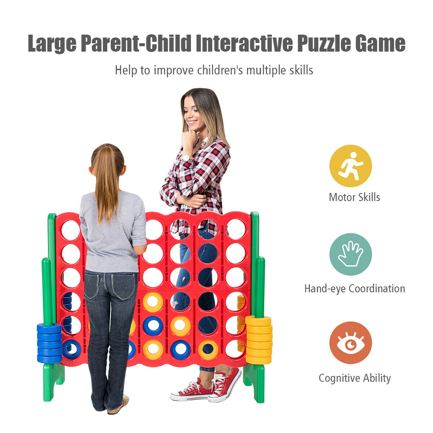 Costway Jumbo 4-to-Score 4 in A Row Giant Game Set