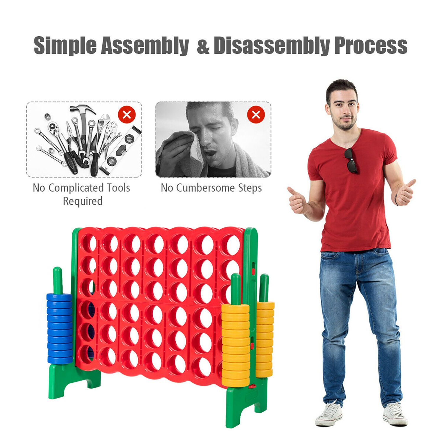 Costway Jumbo 4-to-Score 4 in A Row Giant Game Set