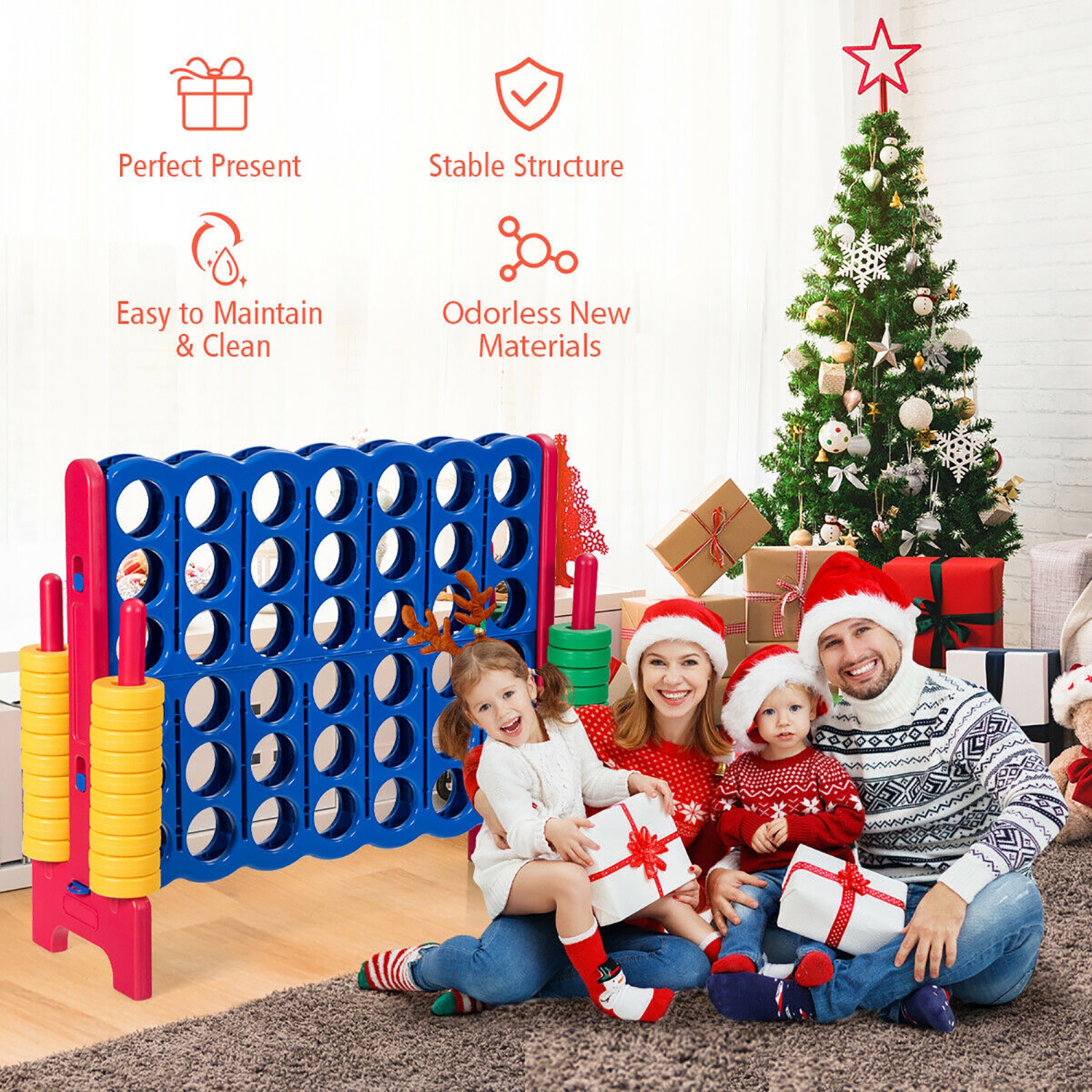 Costway Jumbo 4-to-Score 4 in A Row Giant Game Set