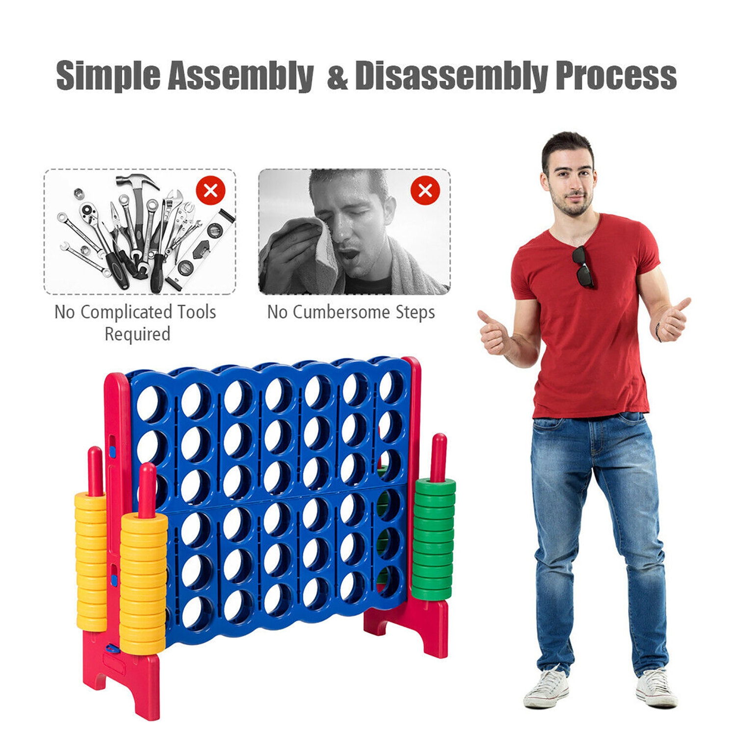 Costway Jumbo 4-to-Score 4 in A Row Giant Game Set