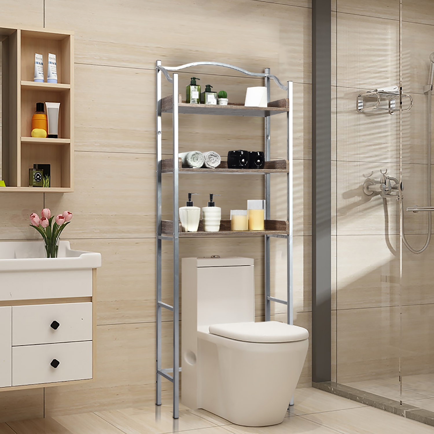 Costway 3-Tier Bathroom Spacesaver Storage Rack