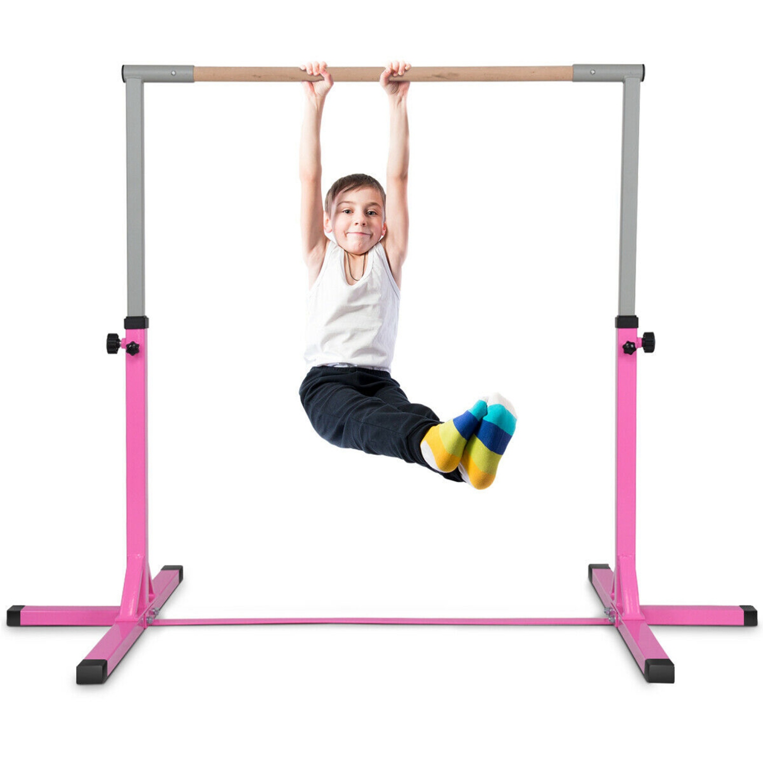 Goplus Adjustable Steel Horizontal Training Bar Gymnastics Junior Home Practice