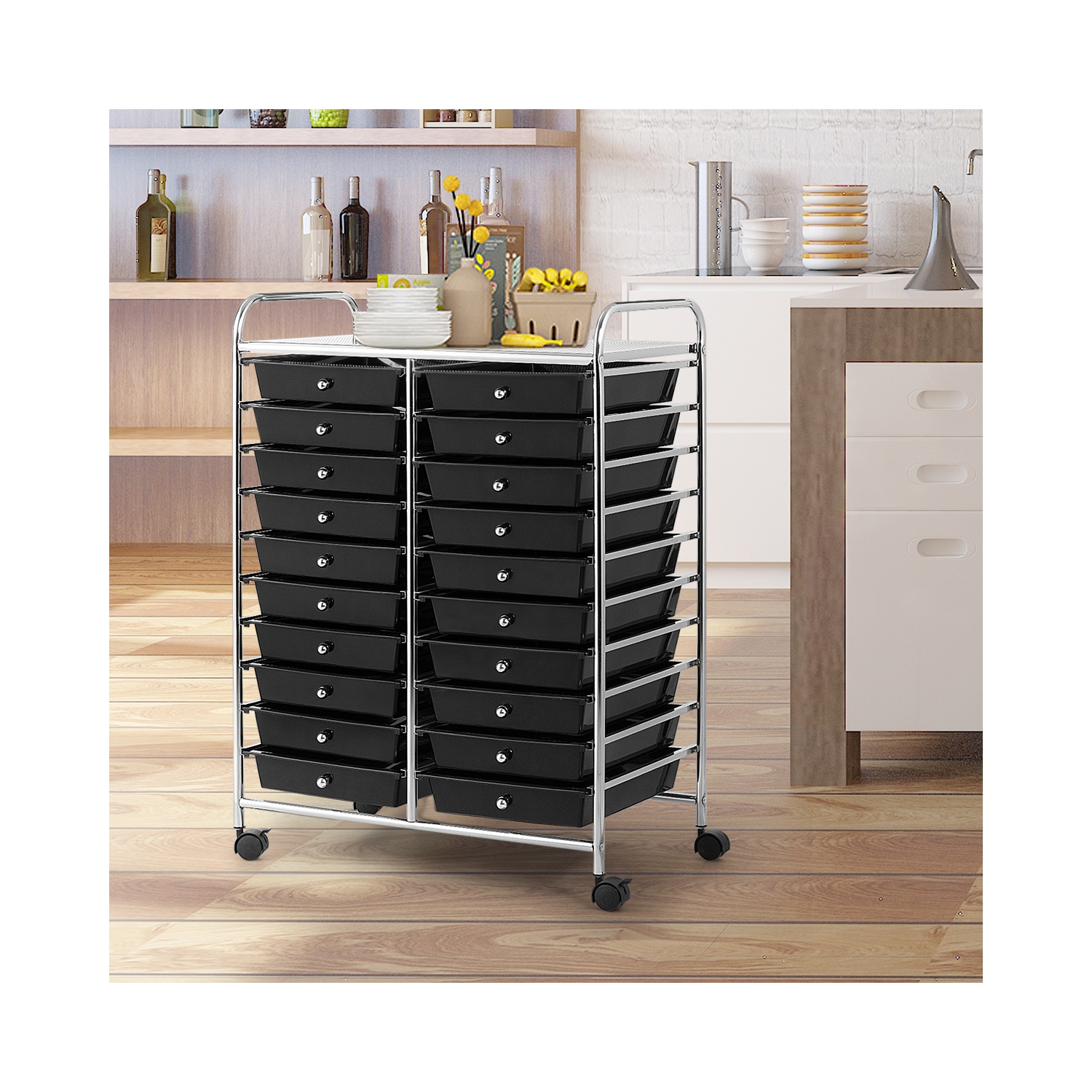 Chariot roulant à 20 tiroirs de Costway, bacs de rangement pour album de collimage en papier Studio