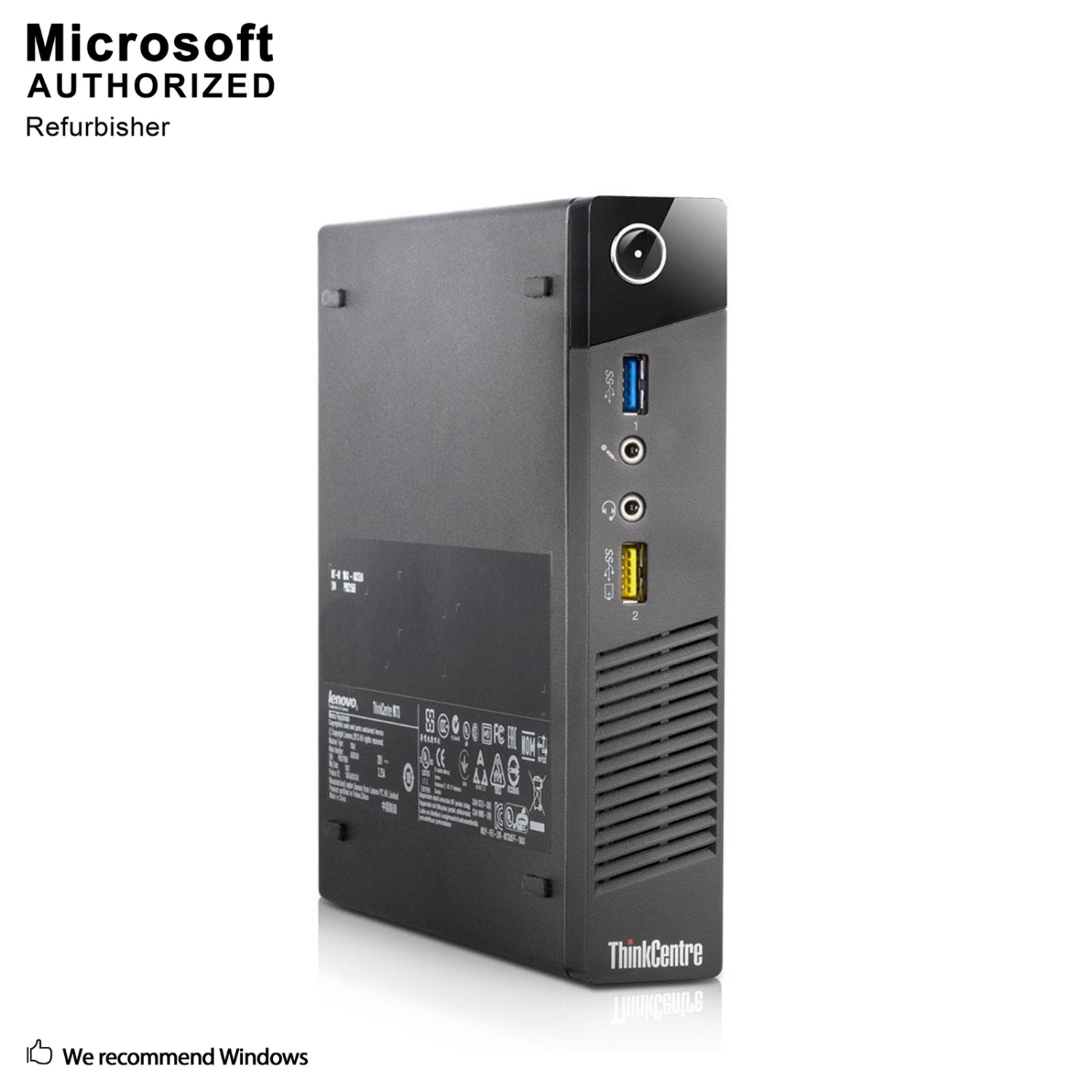 Refurbished - Lenovo ThinkCentre M73 Tiny, Intel Quad Core i5 4590T up to 3.0 GHz, 8 GB DDR3 RAM, 500 GB, WiFi, Bluetooth, Windows 10 Pro 64 Bit