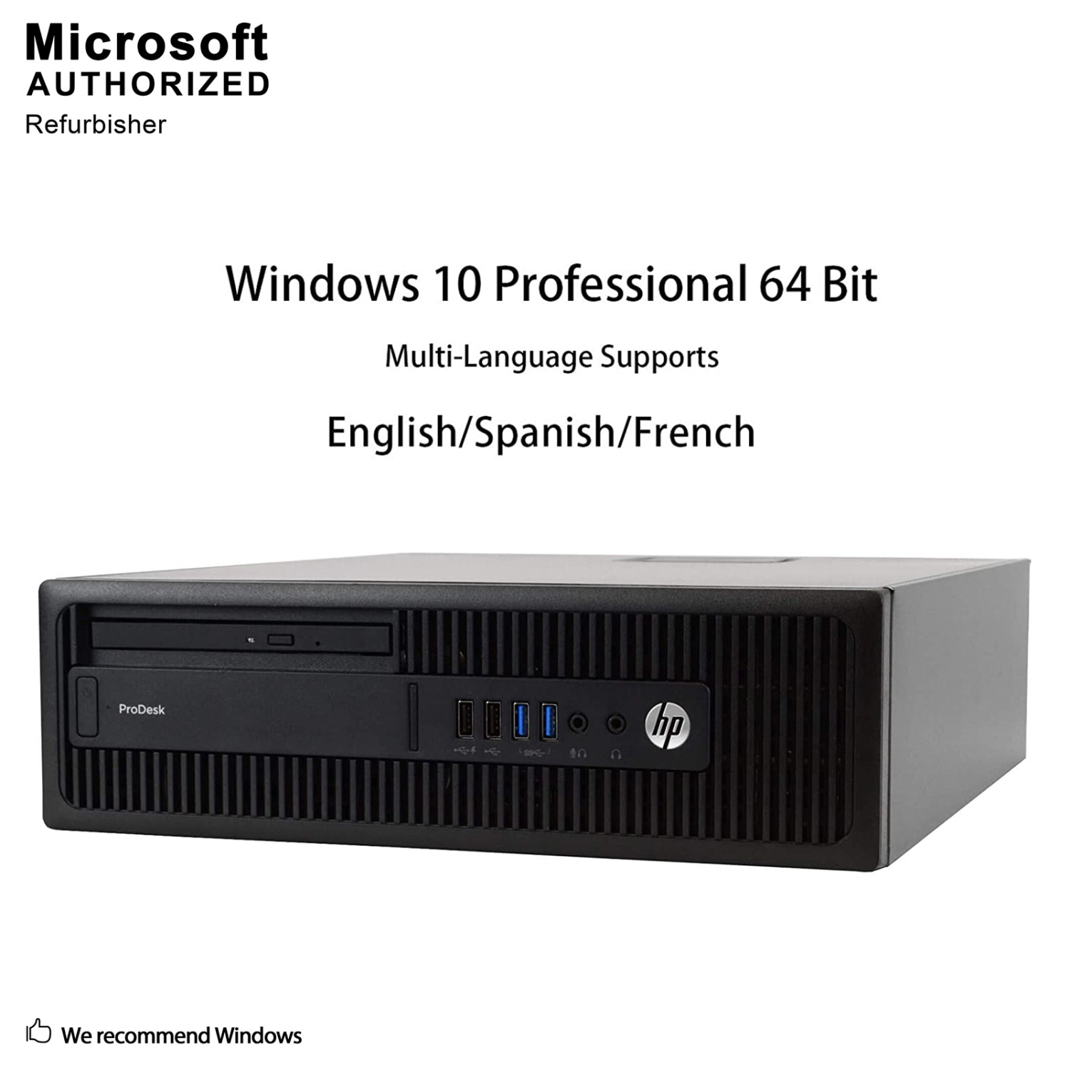 Refurbished - HP ProDesk 600 G2 SFF, Intel Quad Core i5 6500 up to 3.6 GHz, 8 GB DDR4 RAM, 256 GB SSD, WiFi, Bluetooth, DVD, Windows 10 Pro 64 Bit