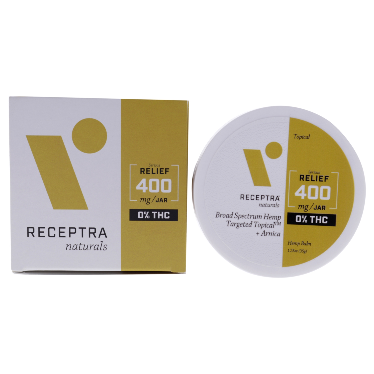 Serious Relief 400mg Or percent THC Drops Balm by Receptra Naturals for Unisex - 1.25 oz Topical